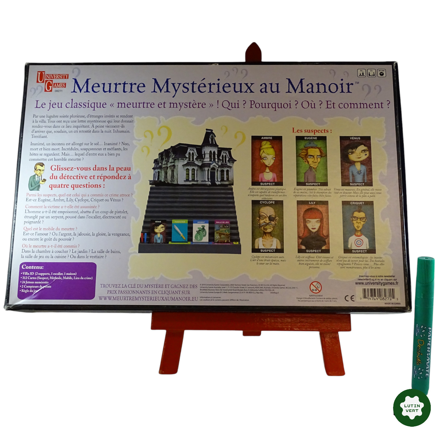 Meurtre Mystérieux au Manoir d'occasion UNIVERSITY GAMES - Dès 8 ans | Ref 9137  - Vue 5 - 