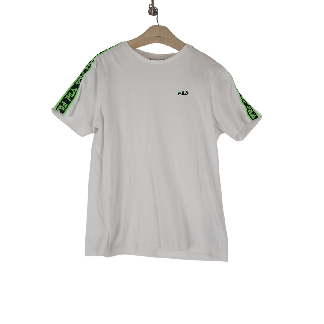 Acheter Fila - t-shirt blanc en coton - Taille S – mesures Carrure Poitrine 42 cm Longueur= 62 cm - 15,00 € Fila - t-shirt blanc en coton - Taille S – mesures Carrure Poitrine 42 cm Longueur= 62 cm - reconditionné disponible sur Label Emmaüs