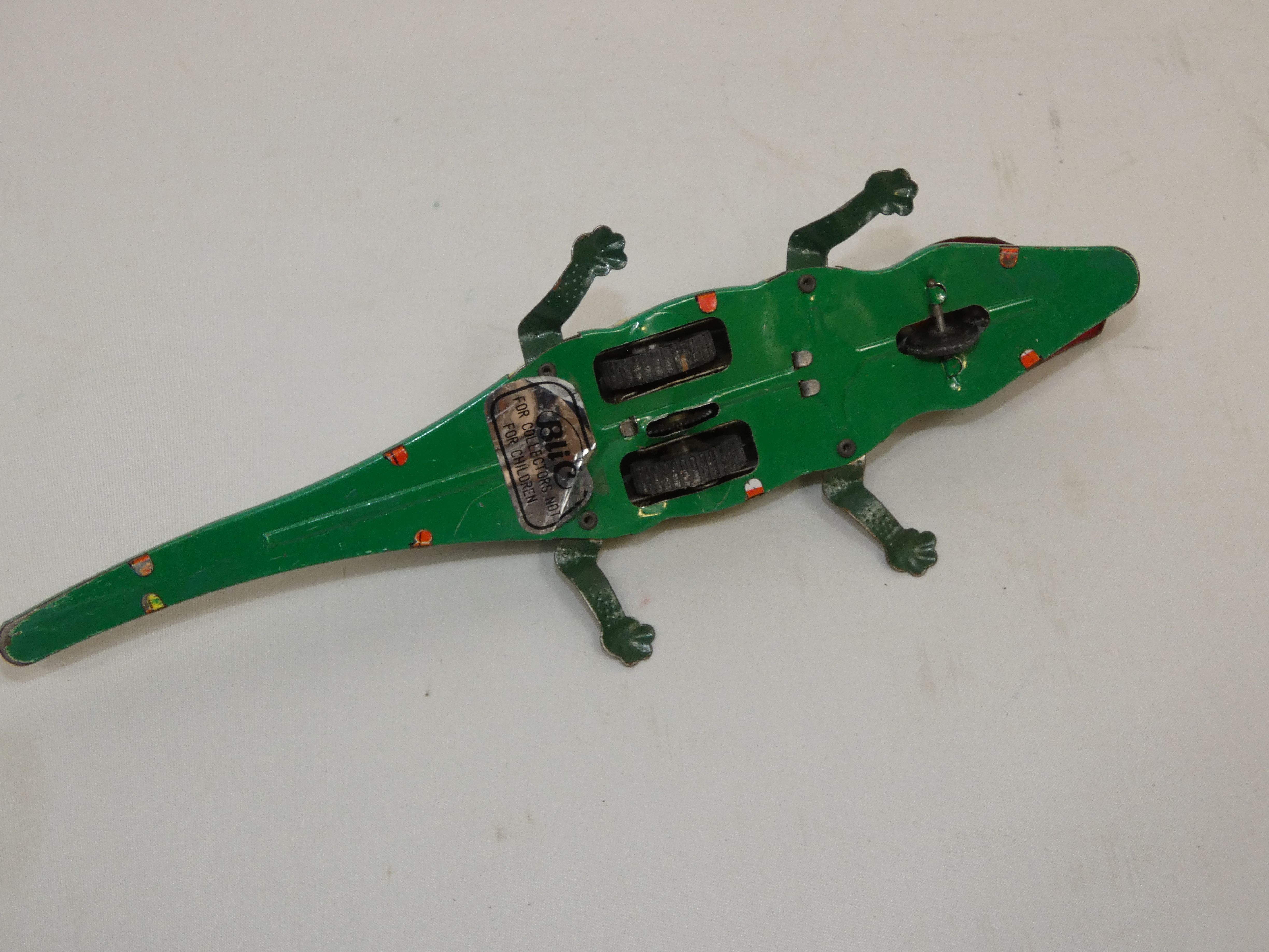 Ancien jouet crocodile en métal à friction BLIC - Photo 2