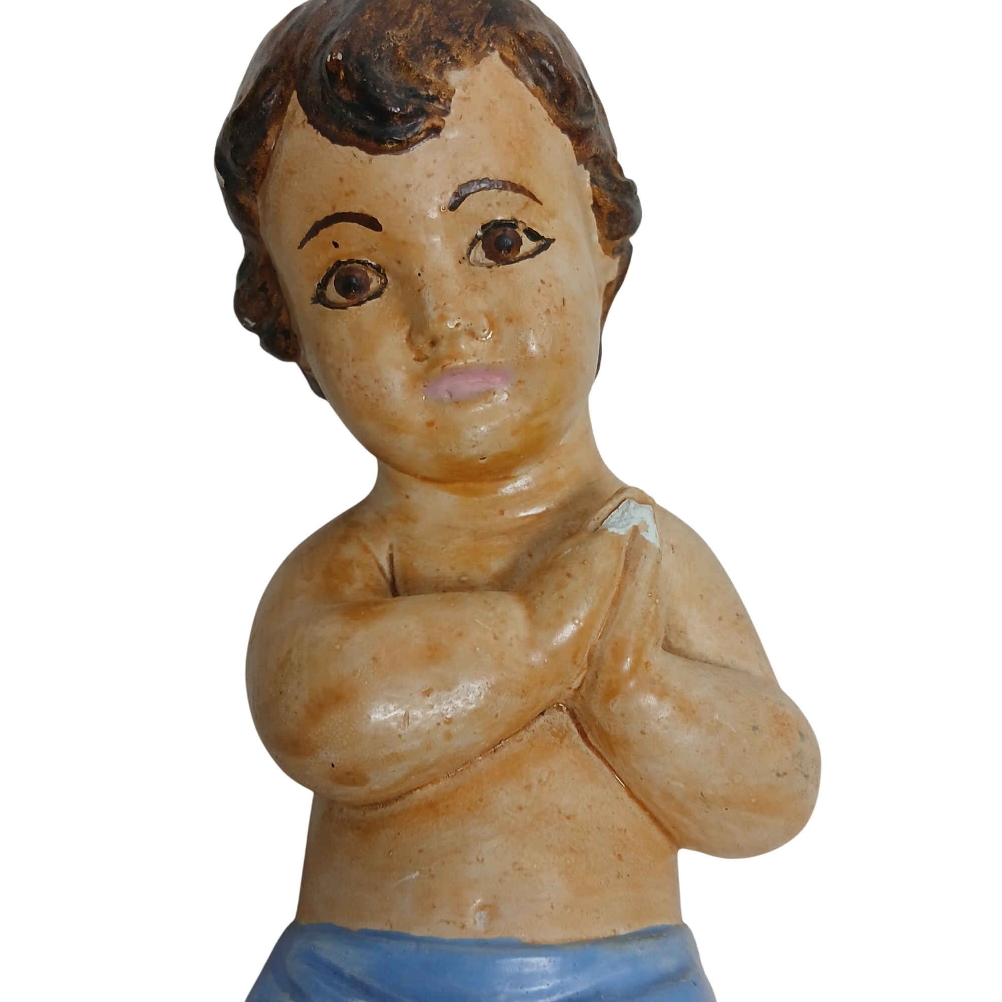 Enfant Jésus en plâtre, peint à l'huile Bon état -  reconditionné disponible sur Label Emmaüs