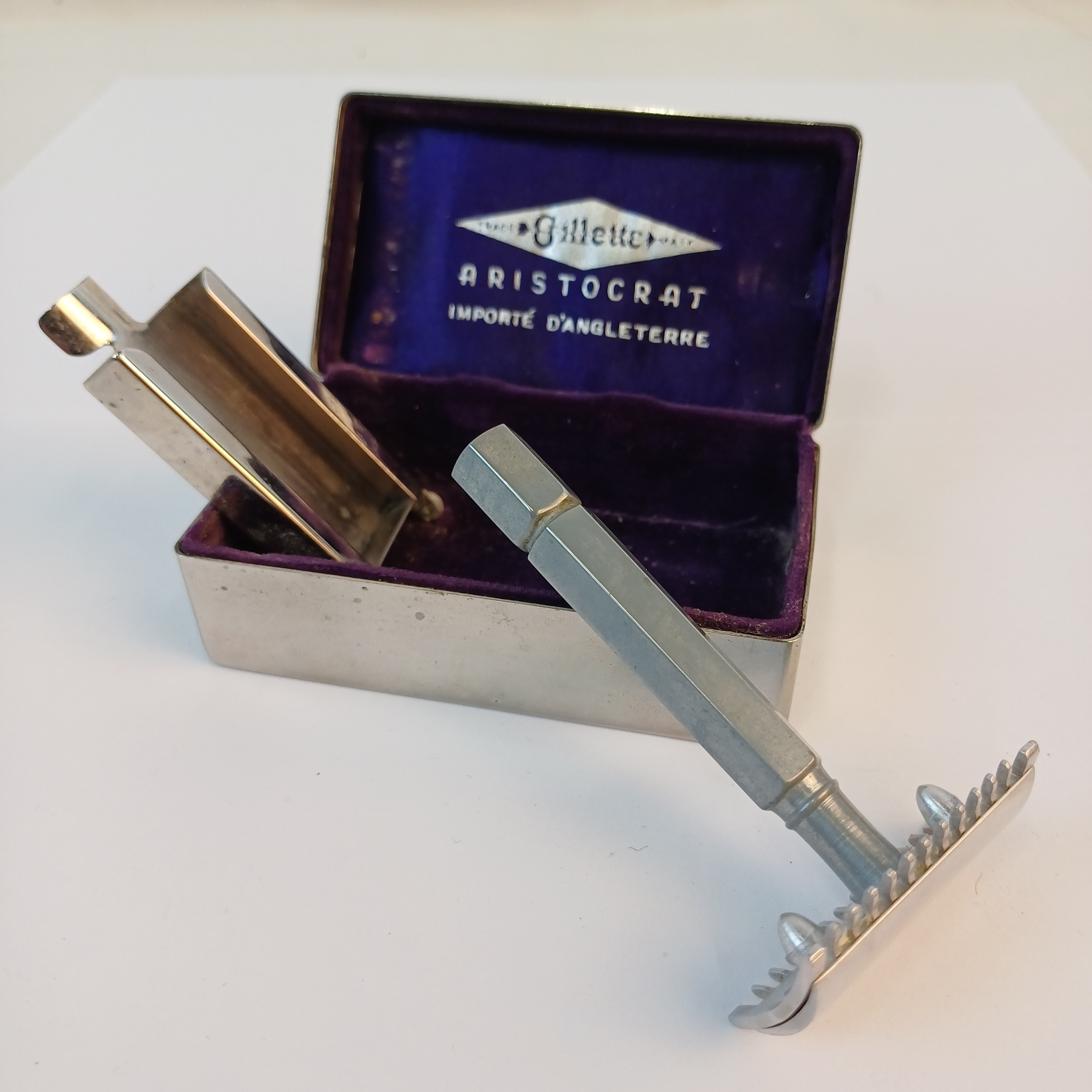 Coffret rasoir mécanique Gillette Aristocrat importé d'Angleterre Vintage années 30/40 - Très bon état - Photo 2