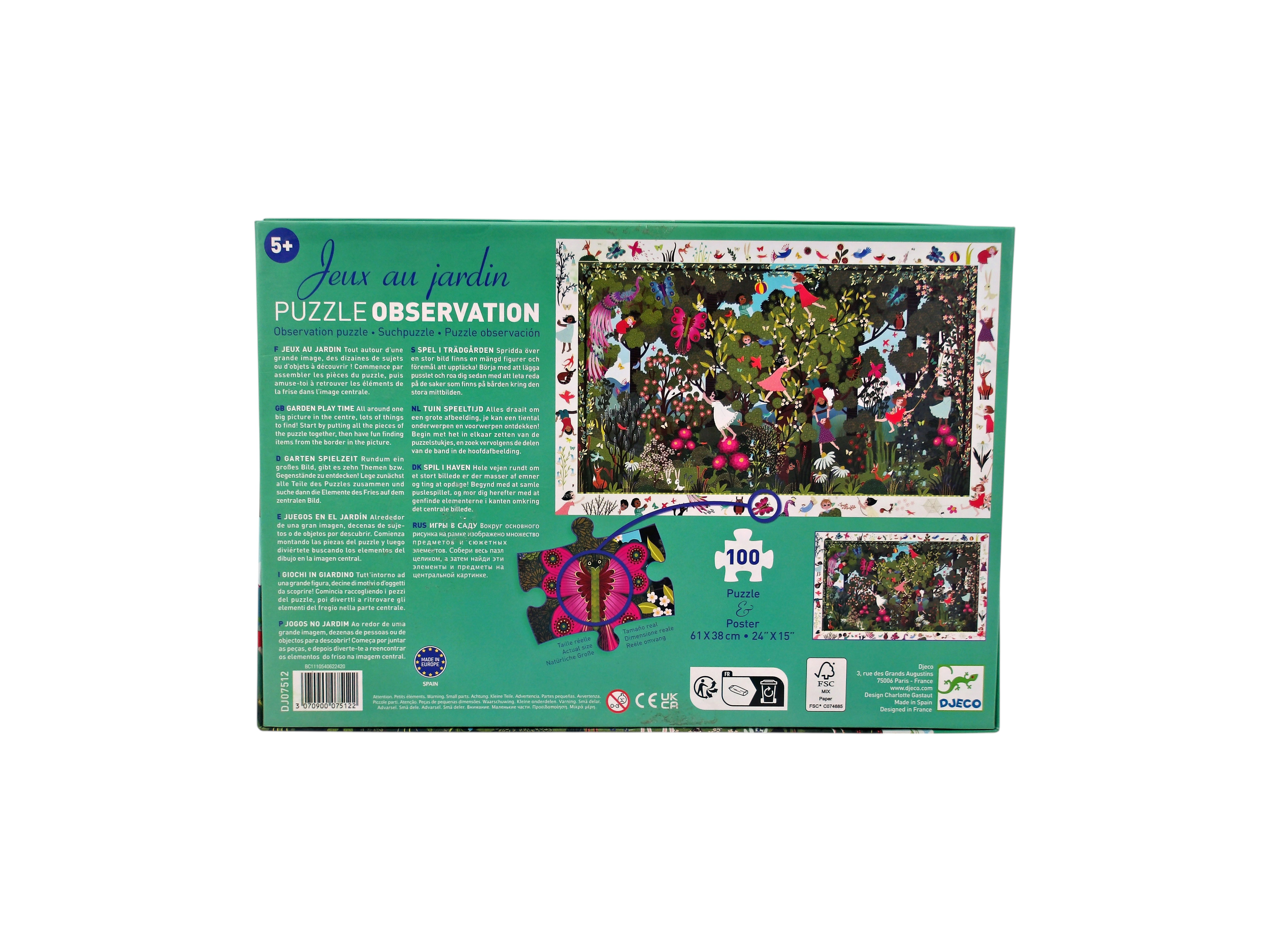 Puzzle observation - Jeux au jardin - 100 pièces Comme neuf - Vue 2 - 