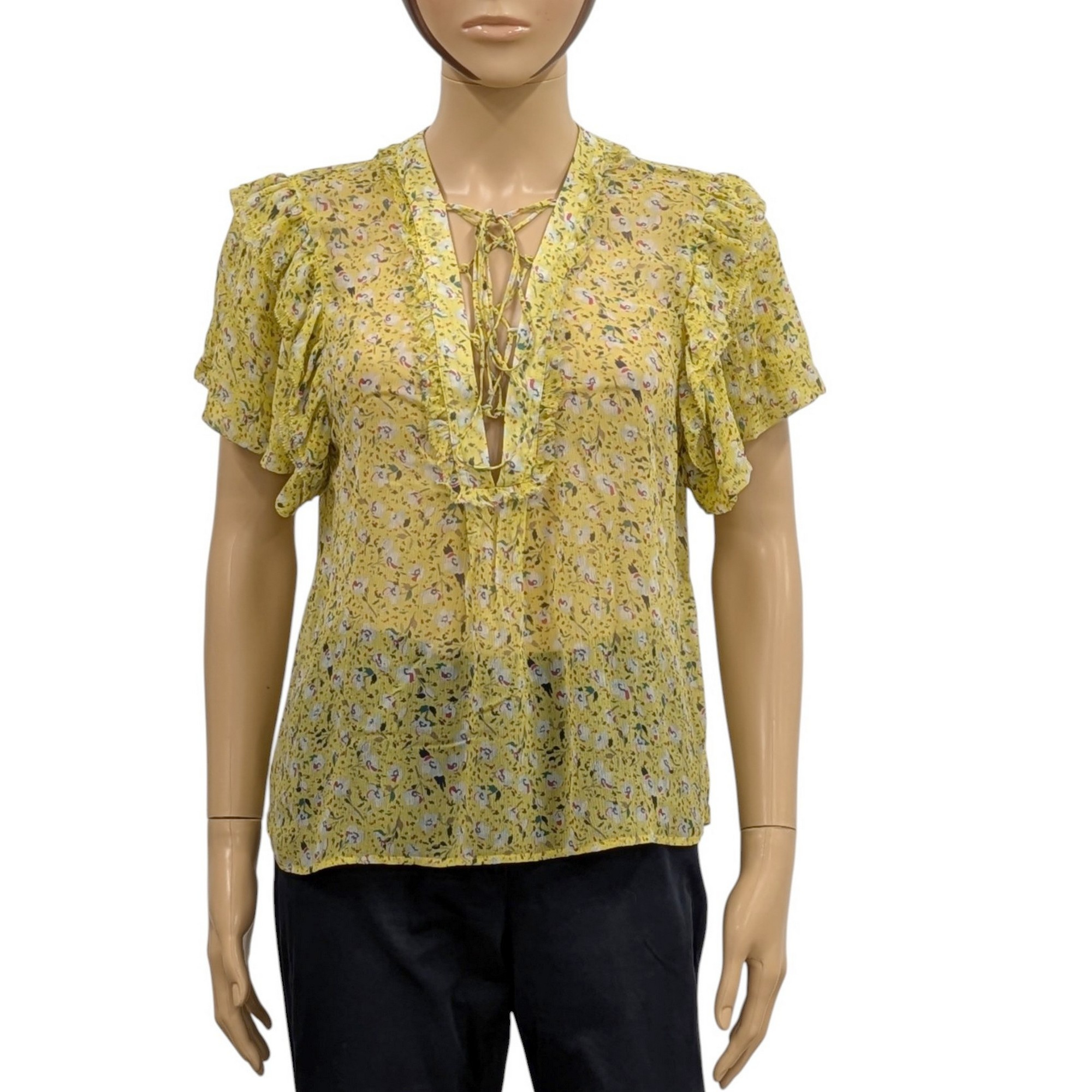 T XS Top Tunique blouse en voile imprim floral - zadig & voltaire - Modalova