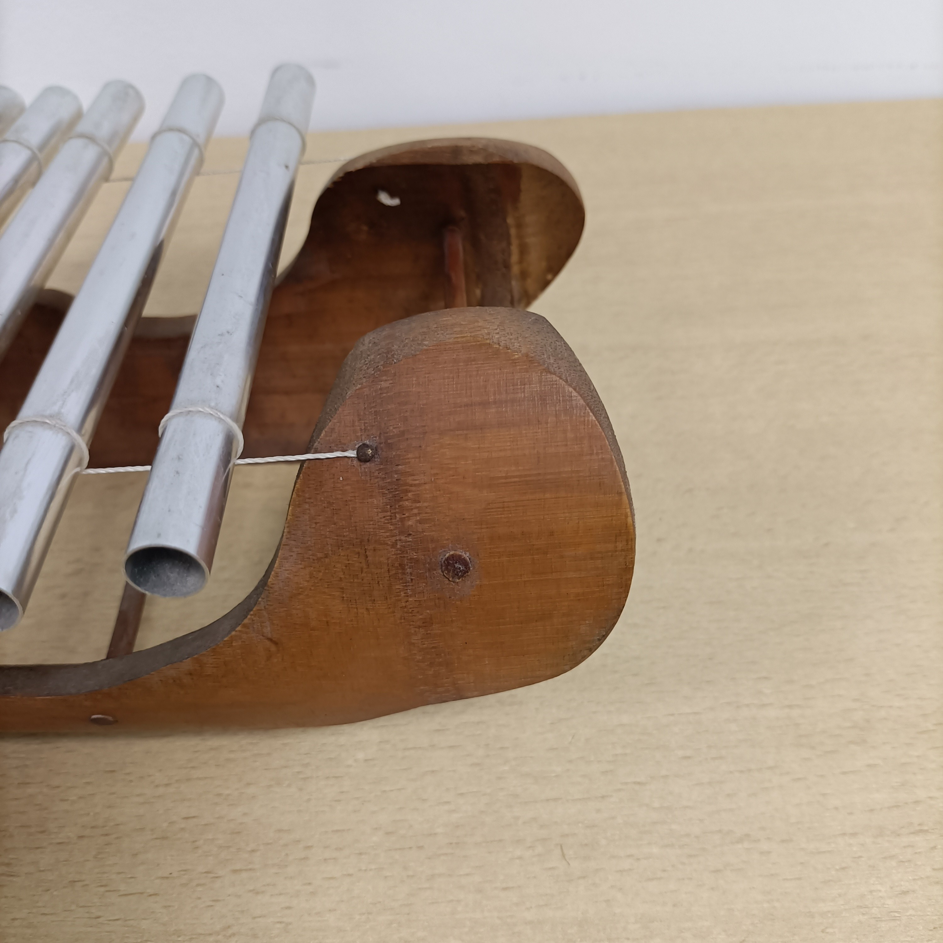 Kalimba sanza artisanale en bois massif instrument de musique ethnique déco vintage Très bon état - Vue 7 - 