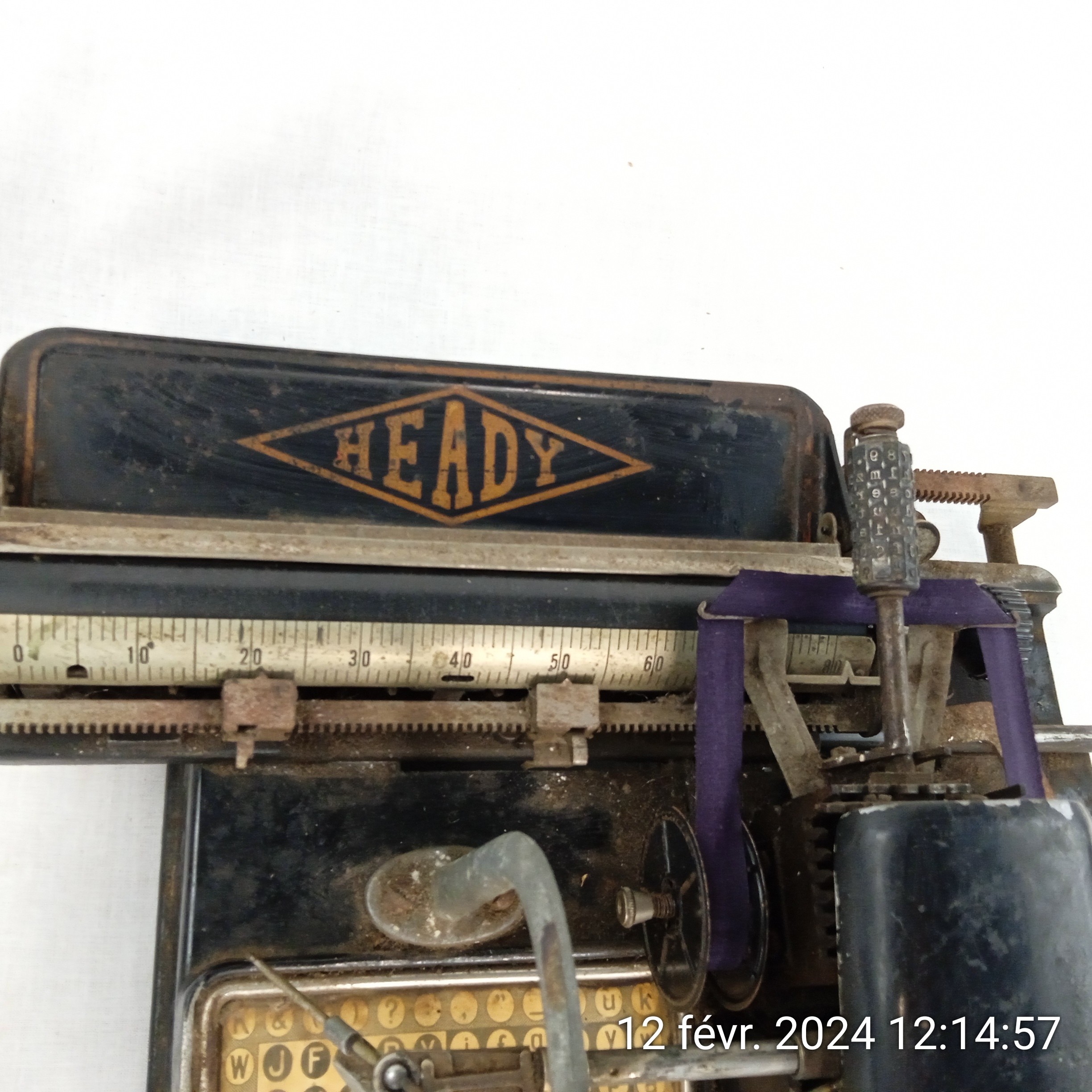 Très Rare Machine à écrire à index Heady TYPEWRITER 1934 État correct - Vue 3 - 