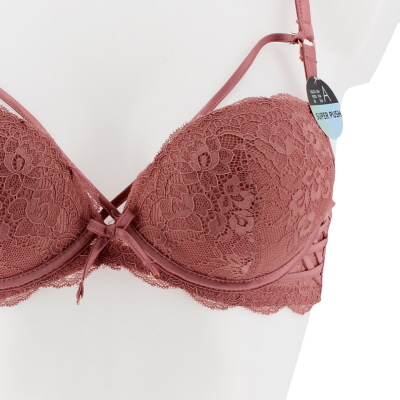 Soutien gorge rose foncé avec armatures avec dentelle - Femme - Ensored-Taille 90 A - Photo 3