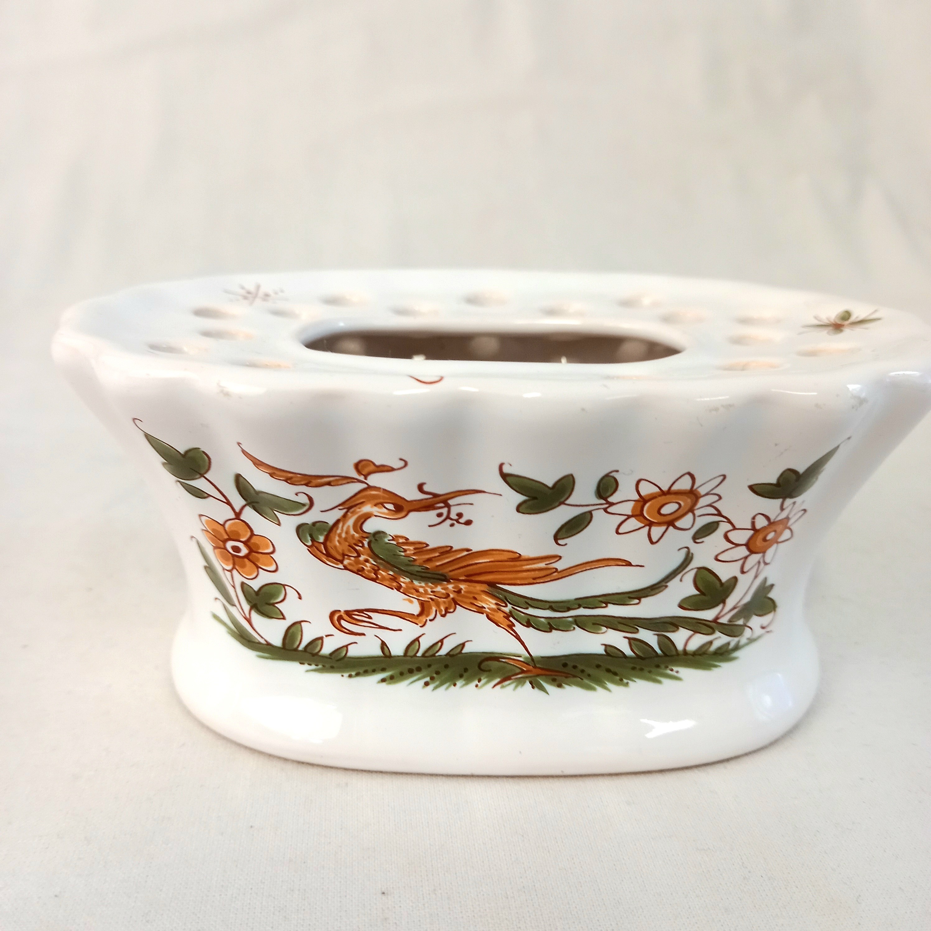 Vase pique-fleurs décor Moustiers GF Très bon état - Vue 2 - 