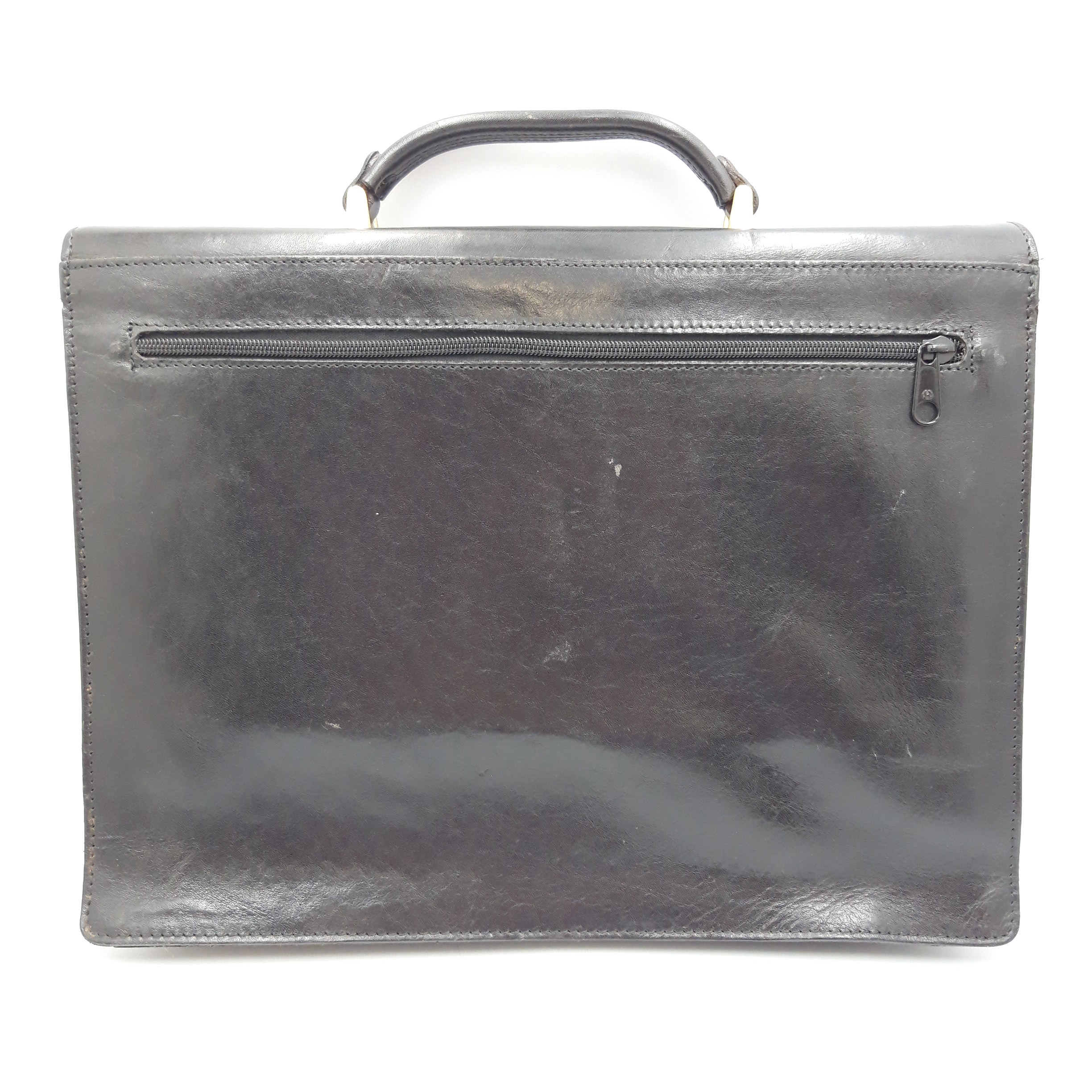 Cartable noir cuir véritable Lanchas paris Bon état - Vue 2 - 