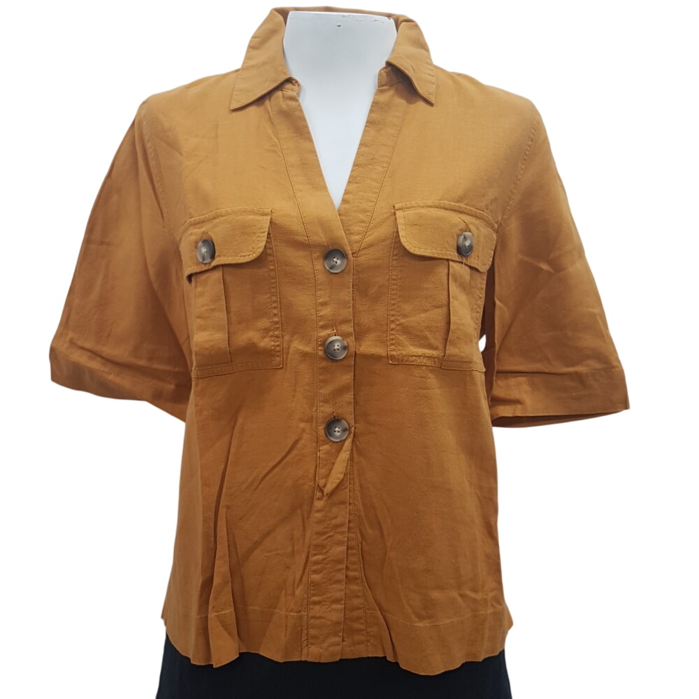 Chemise esprit saharienne safran - Taille 38 - Caroll - Modalova