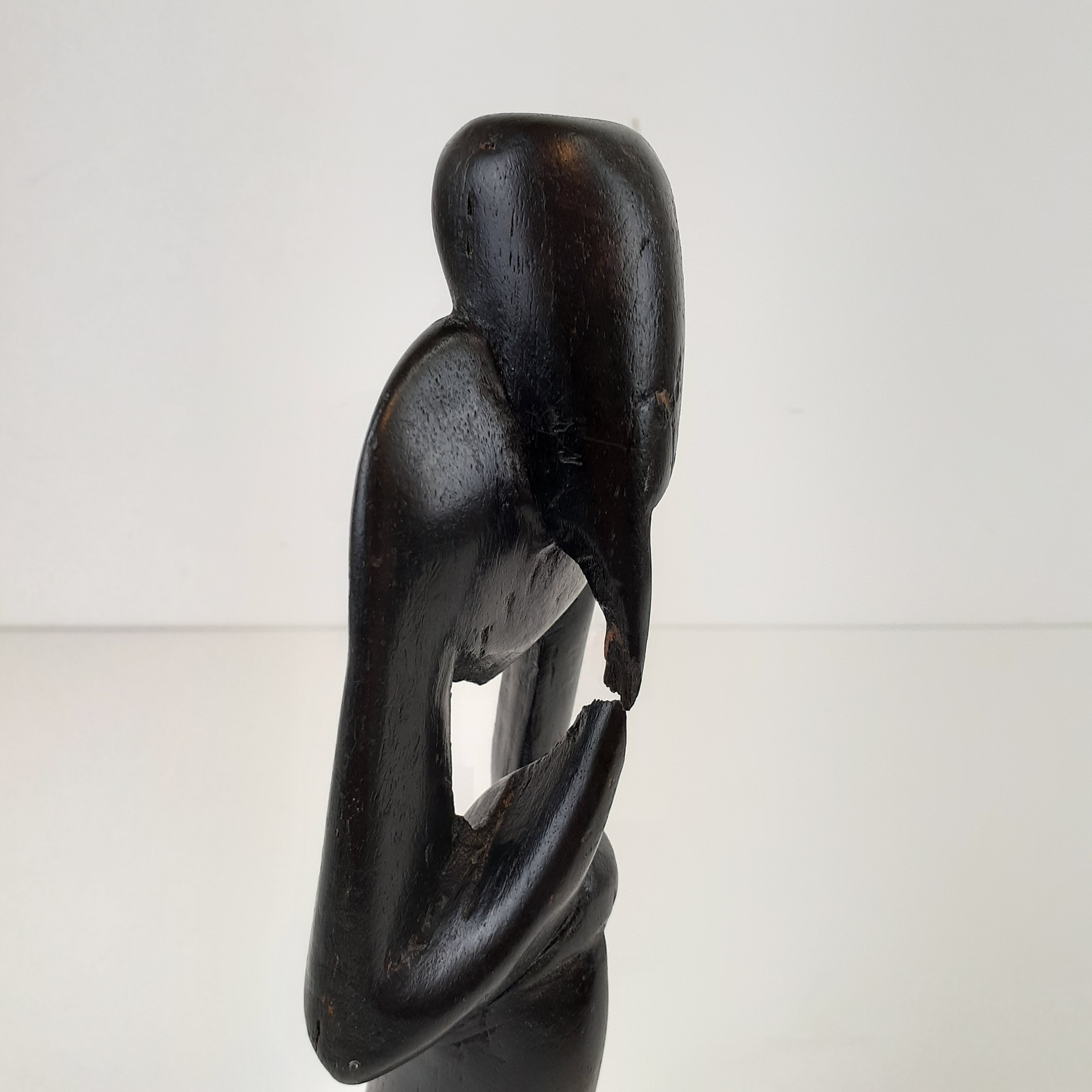 Statue en bois - Le Penseur - Photo 3