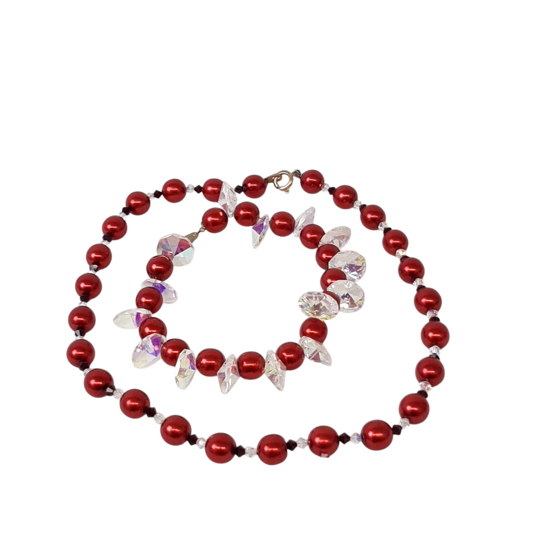 Collier et bracelet en perles de verre et cristal tchèque Bon état -  reconditionné disponible sur Label Emmaüs