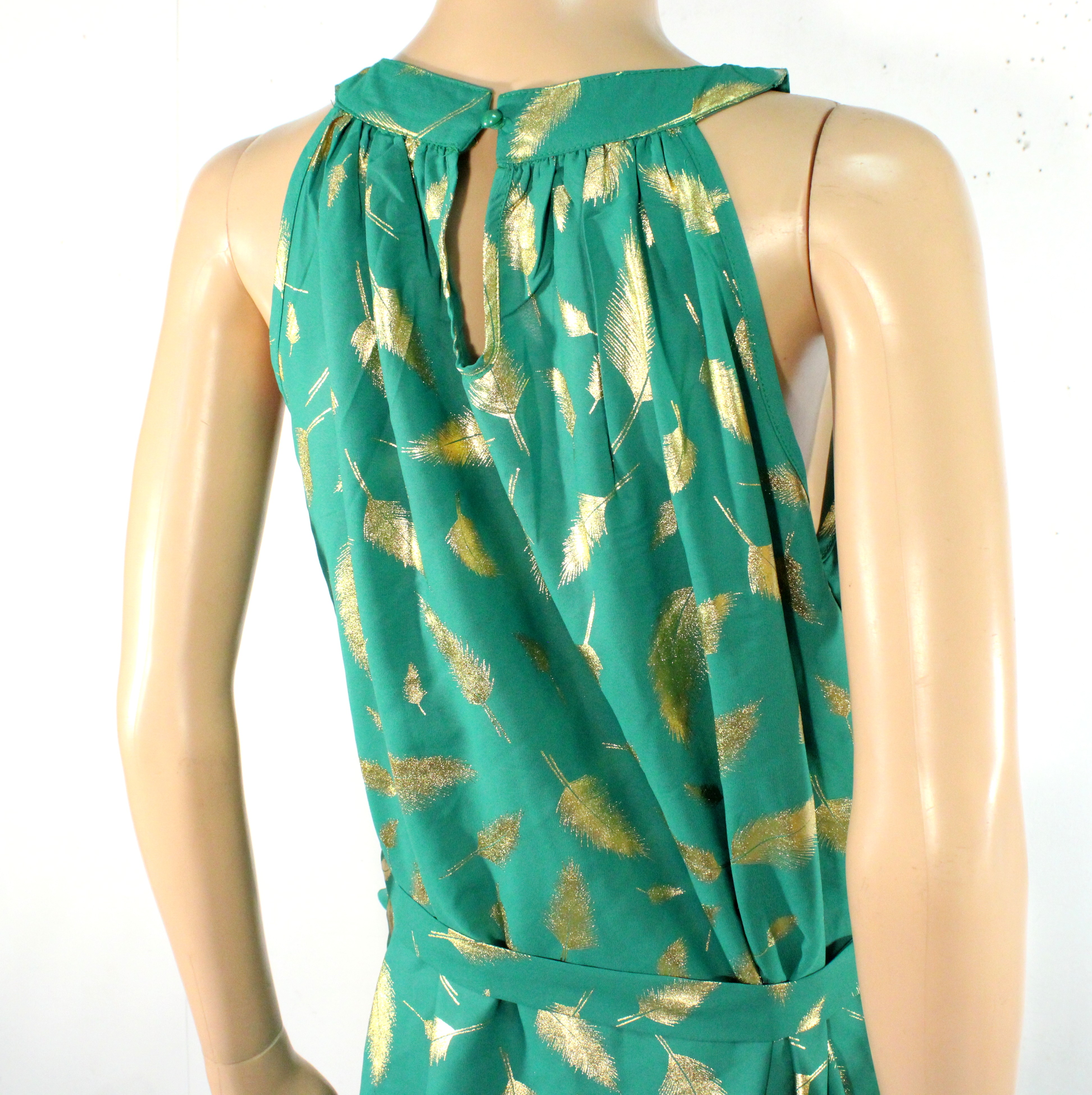 Robe Longue Verte & Dorée MISS SARA Estimée Taille Unique - Photo 3