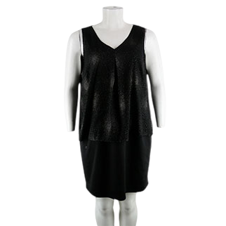 Robe noire imprimée dorée - Femme - Tissaia - Taille 54 - Photo 0