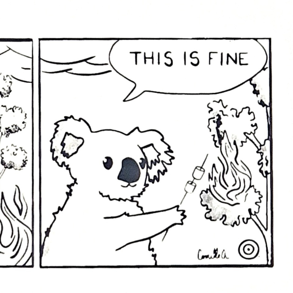 "This is not fine" - Affiche sérigraphiée A3 Comme neuf - Vue 3 - 
