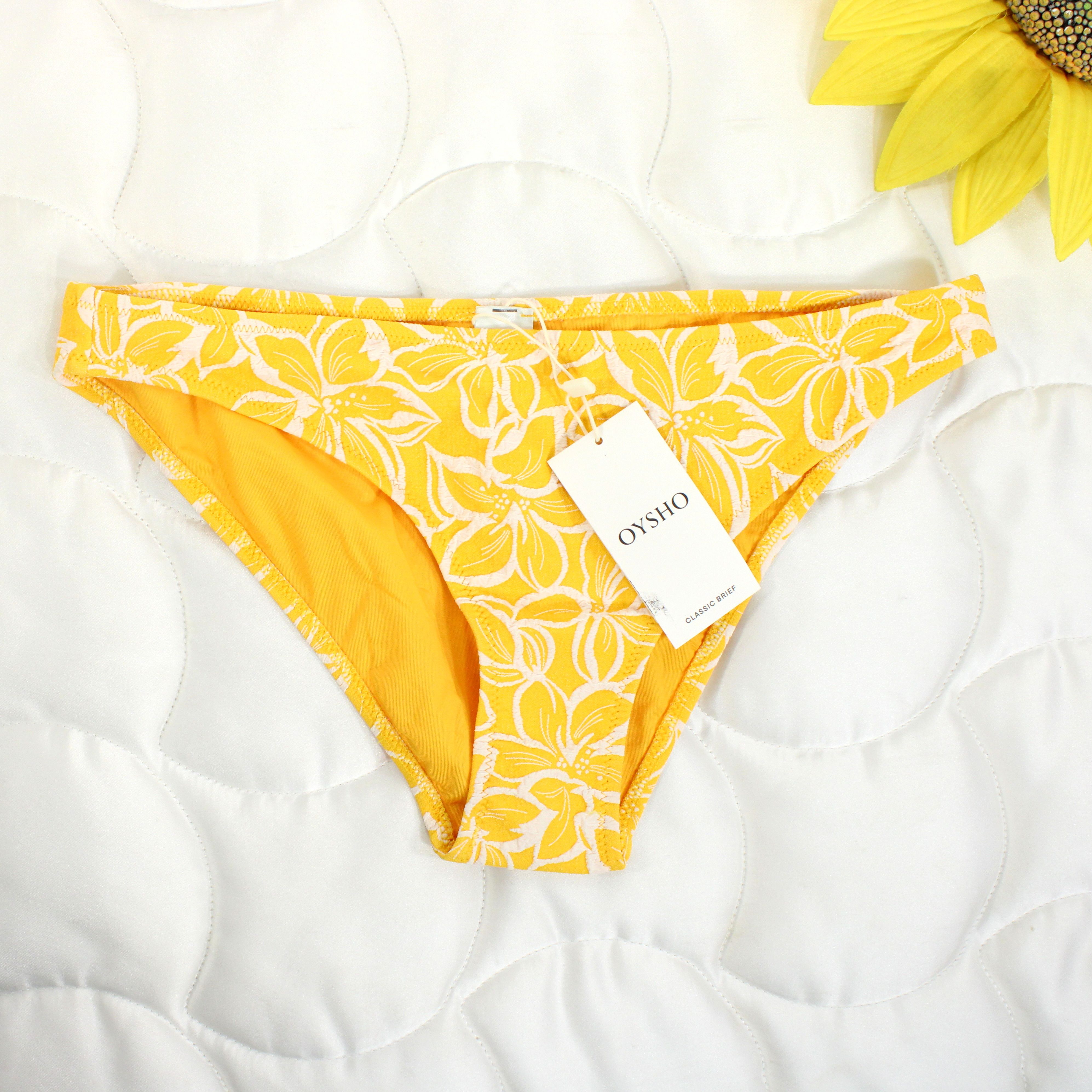 Bas De Maillot De Bain Fleuri Blanc OYSHO Taille S - Label Emmaus - Modalova