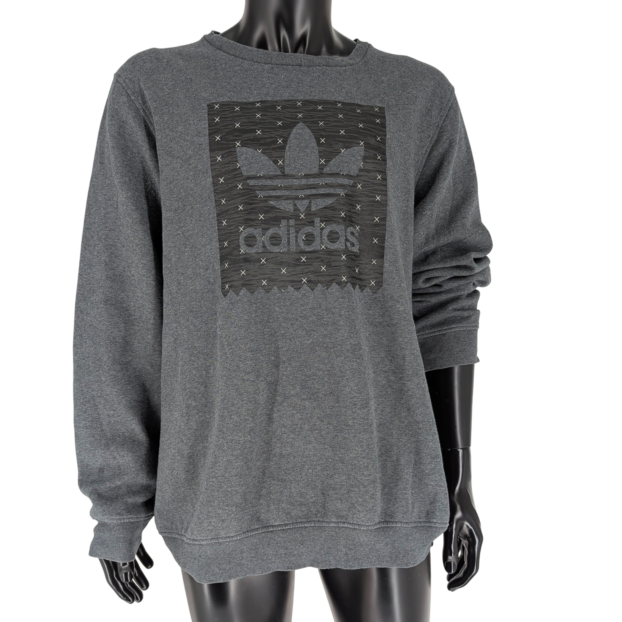 Sweat ADIDAS T. XL Gris avec flocage noir - Photo 0