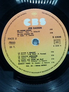 Voir photo 4 de ALBUM VINYLE 33T, JOE DASSIN, JOE DASSIN ALBUM VINYLE 33T, JOE DASSIN, JOE DASSIN État correct - Vue 4 -