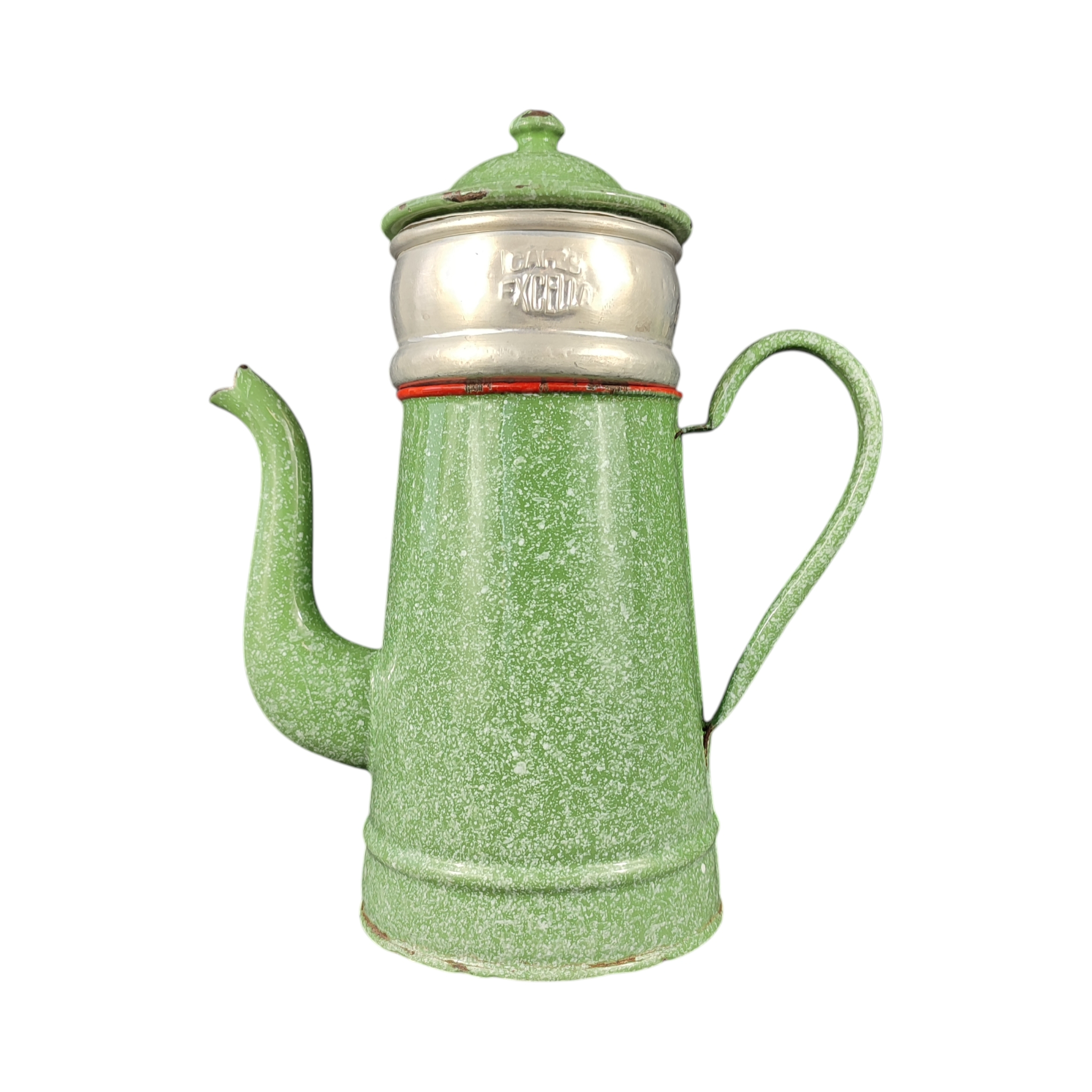 Très ancienne cafetière en tôle émaillée - pour la décoration!  -  reconditionné disponible sur Label Emmaüs