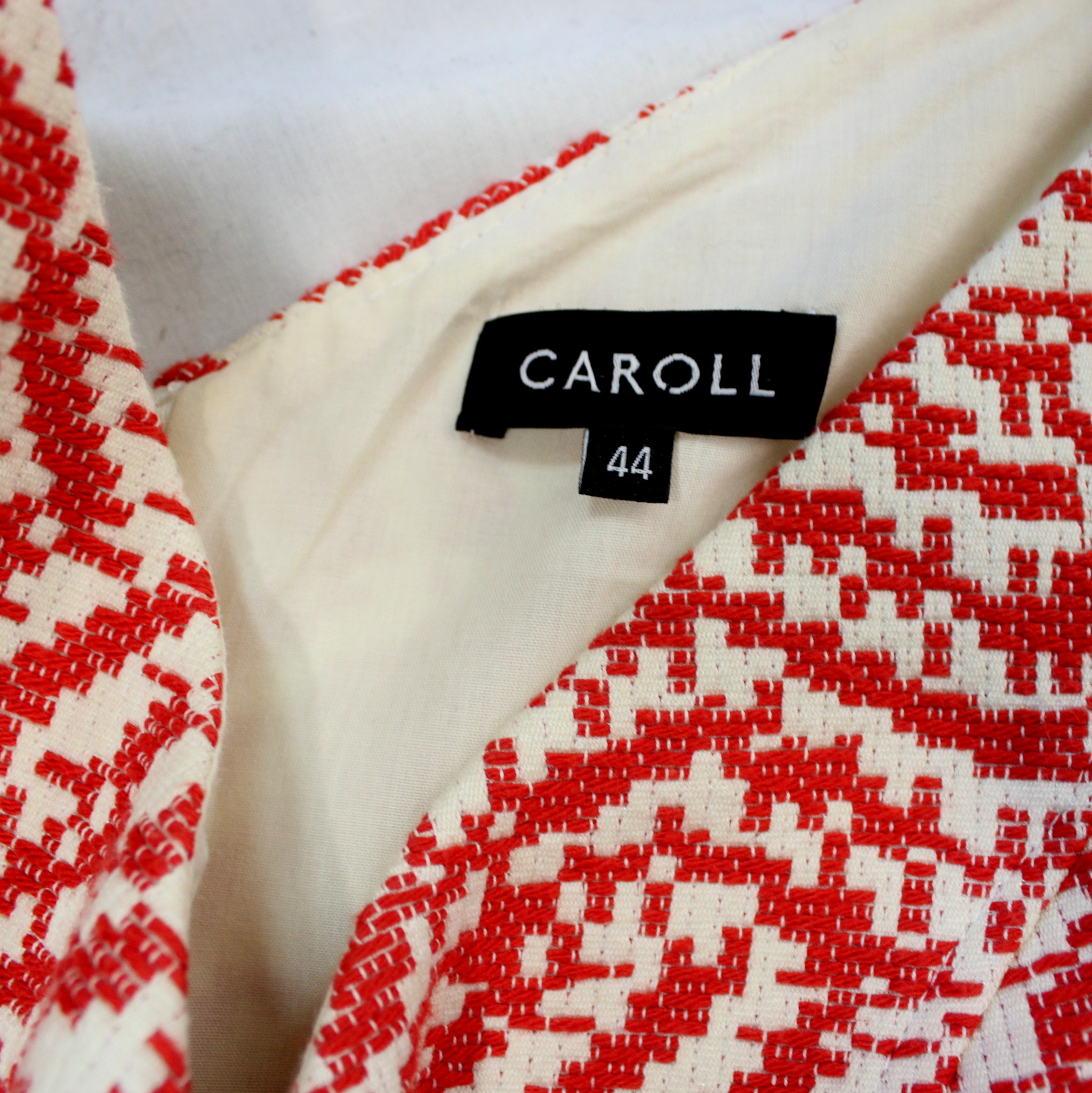 Robe Blanche & Rouge CAROLL Taille 44 Très bon état - Vue 2 - 