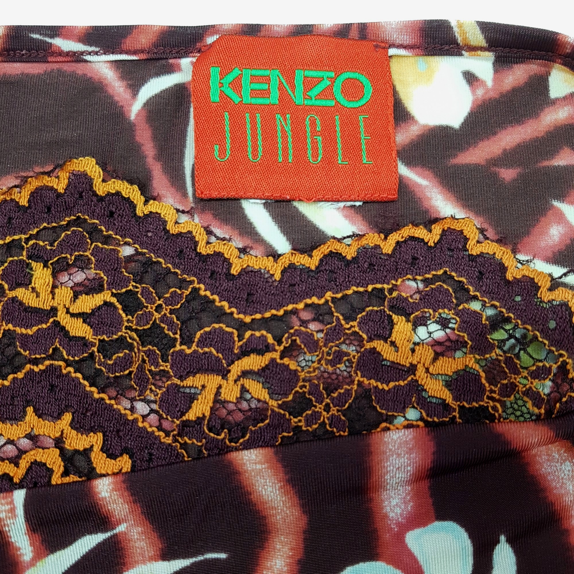 Top tee shirt Kenzo Jungle T S/M Vintage Imprimé fleuri tropical bordeaux - Photo 1