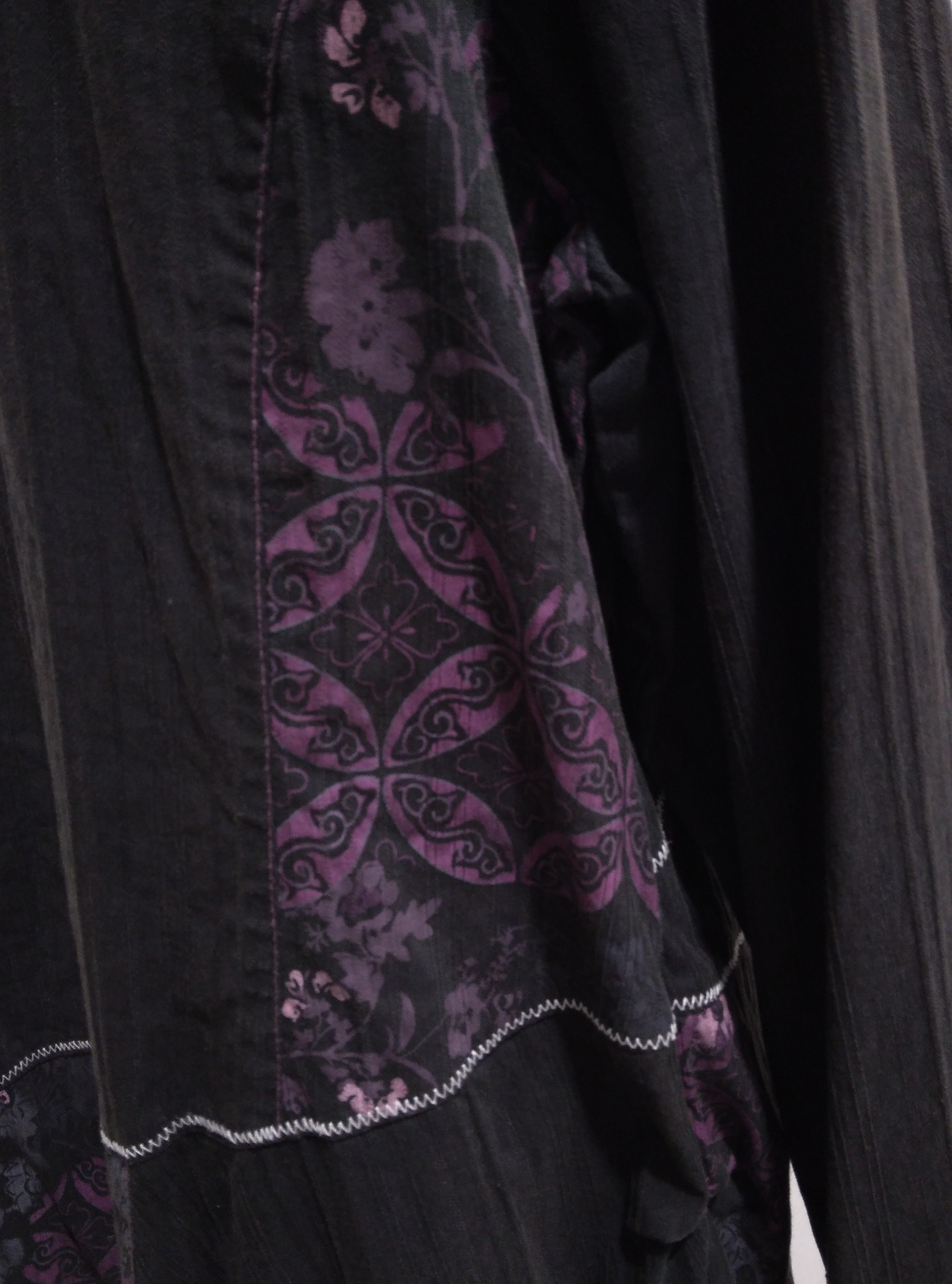 Veste noire imprimée fleuri gris et parmes, Alexo - 46 - Photo 9