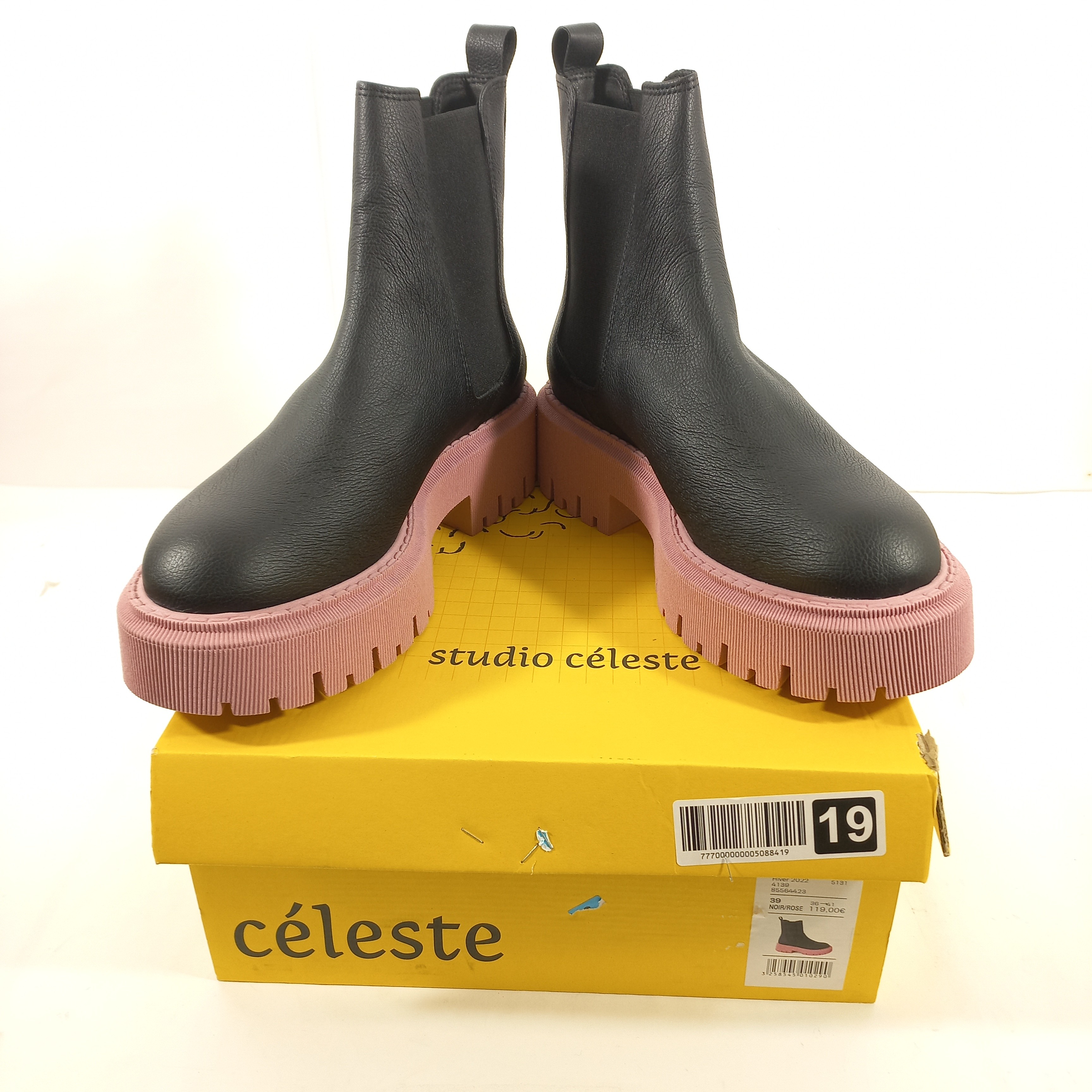 BOTTINES POUR FEMMES DE LA MRQUE CELESTE DE COULEURE ROSE ET NOIR TAIL 38 - Photo 1