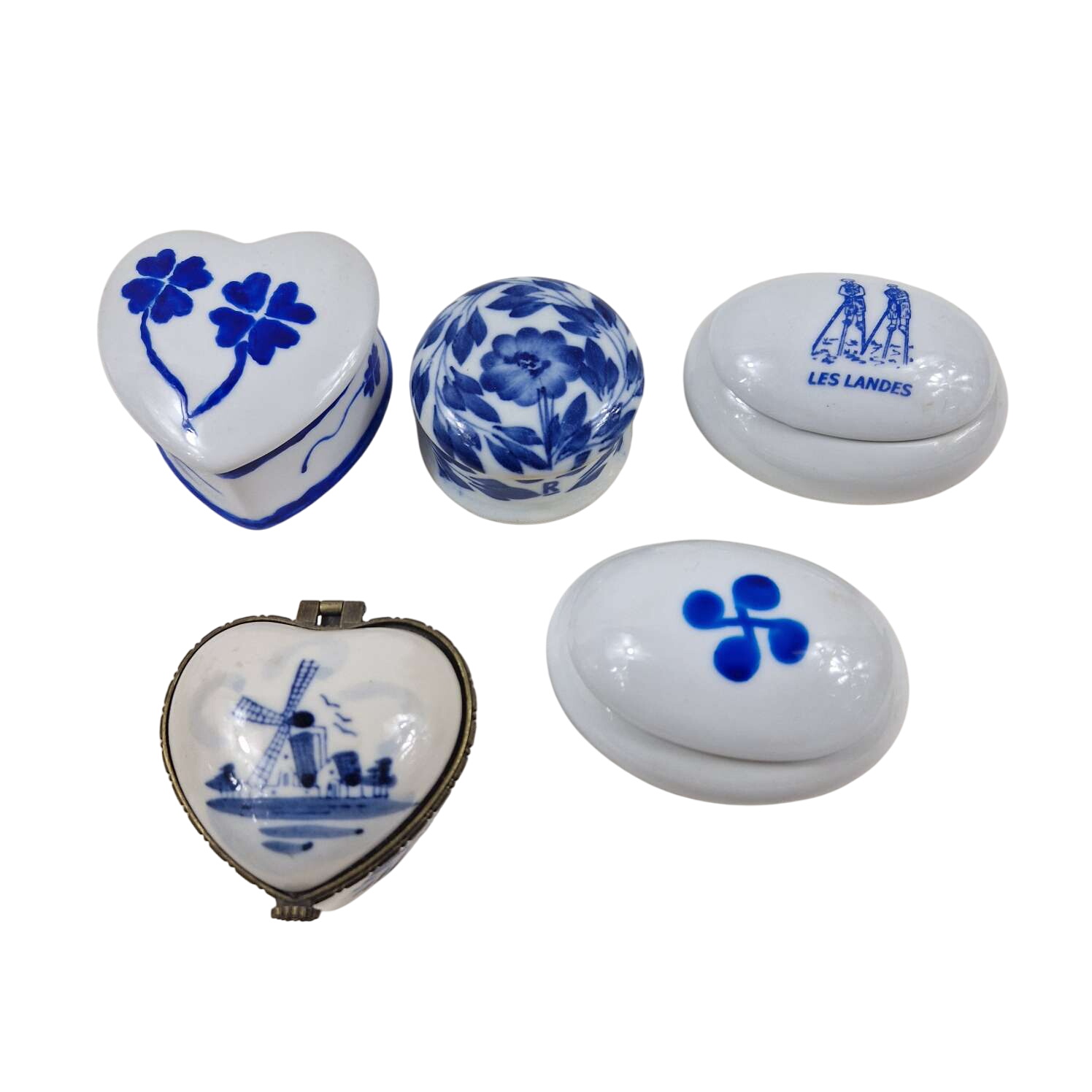 Lot de 5 boîtes en porcelaine - Photo 0
