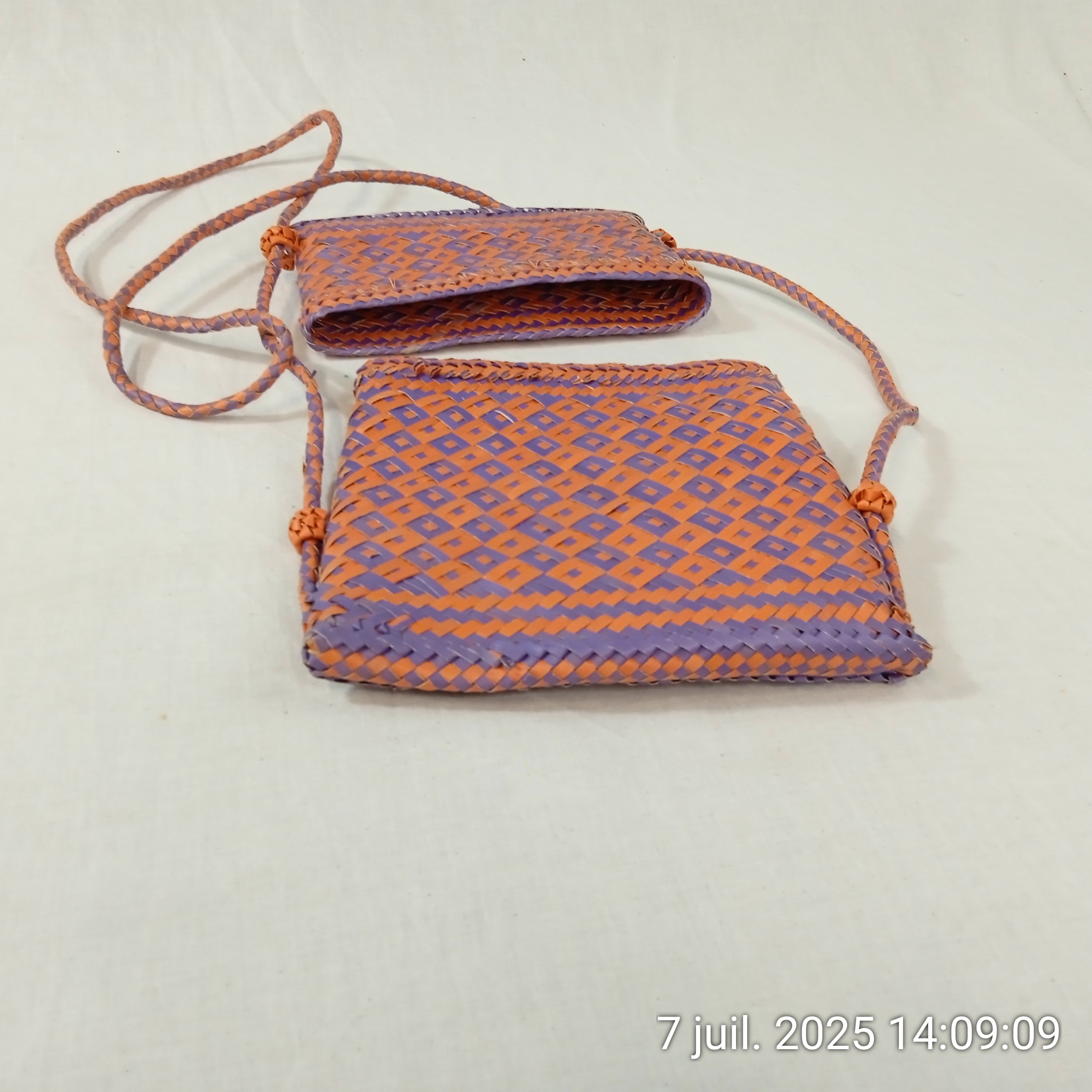 Sac bandoulière/pochette vintage style festival hippie bohème en osier tressé - Photo 3