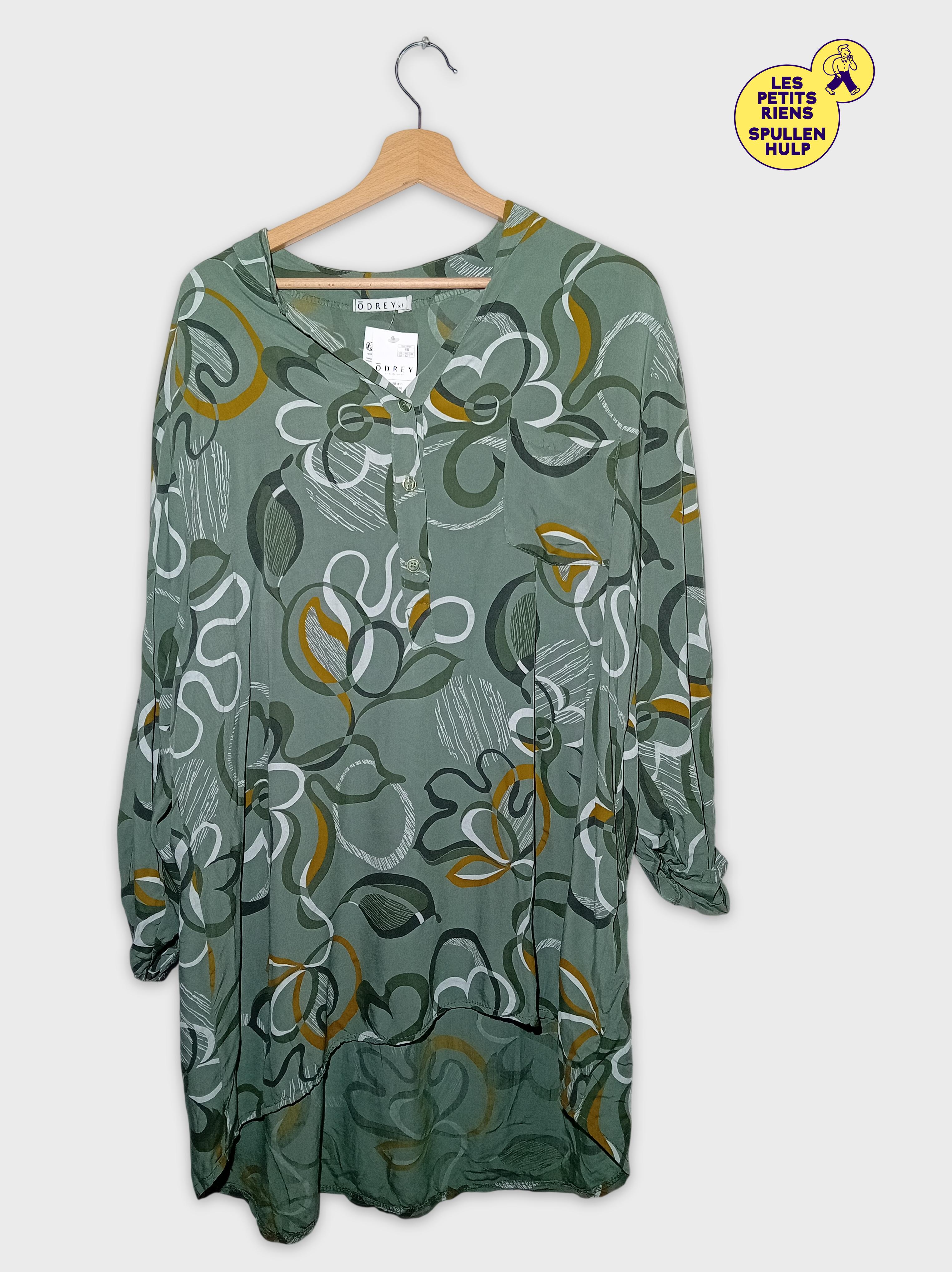 Blouse Fluide Imprimé Floral Vert Odrey Xl (T4655) Comme neuf - Vue 2 - 