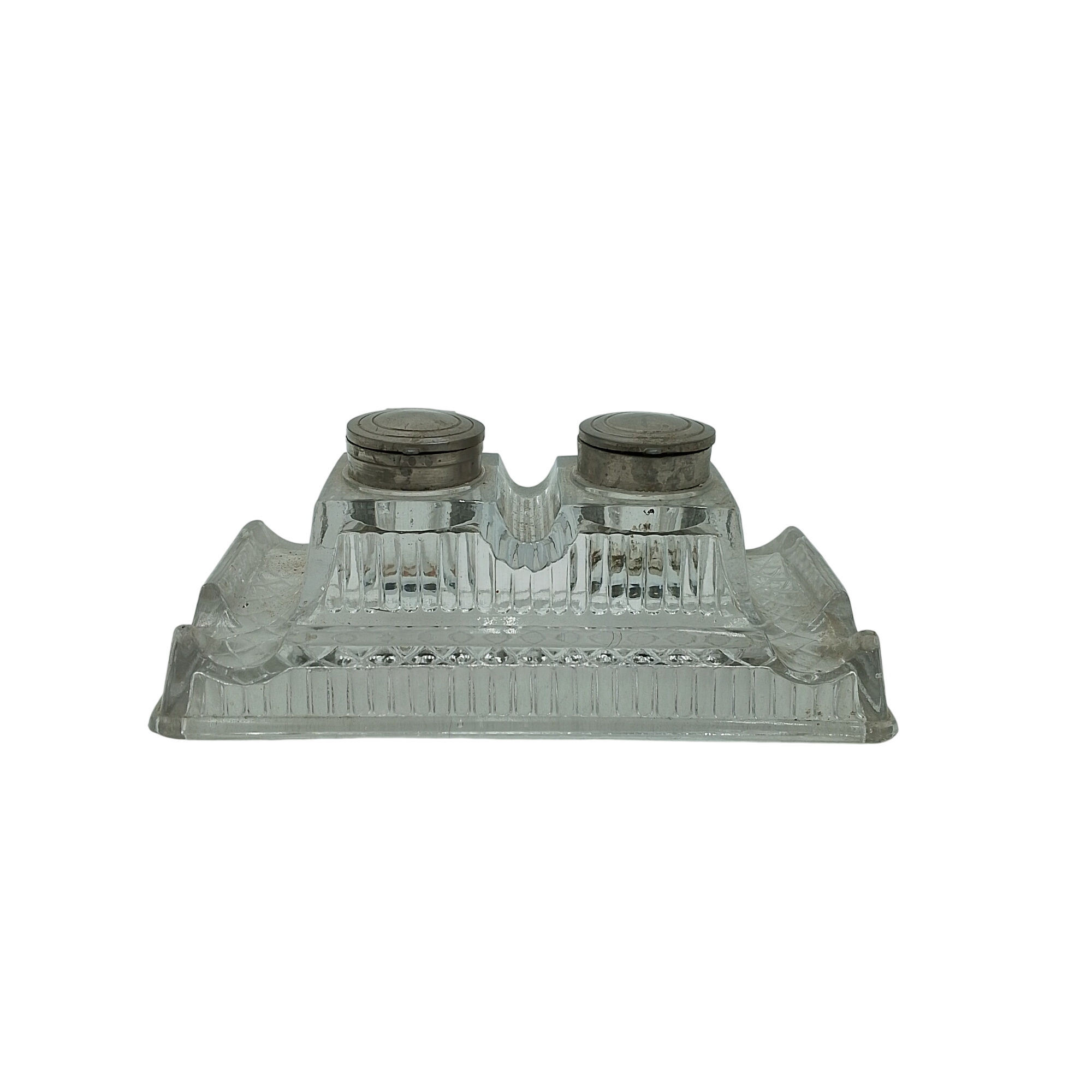 Acheter Double encrier en verre - 25,00 € Double encrier en verre - reconditionné disponible sur Label Emmaüs