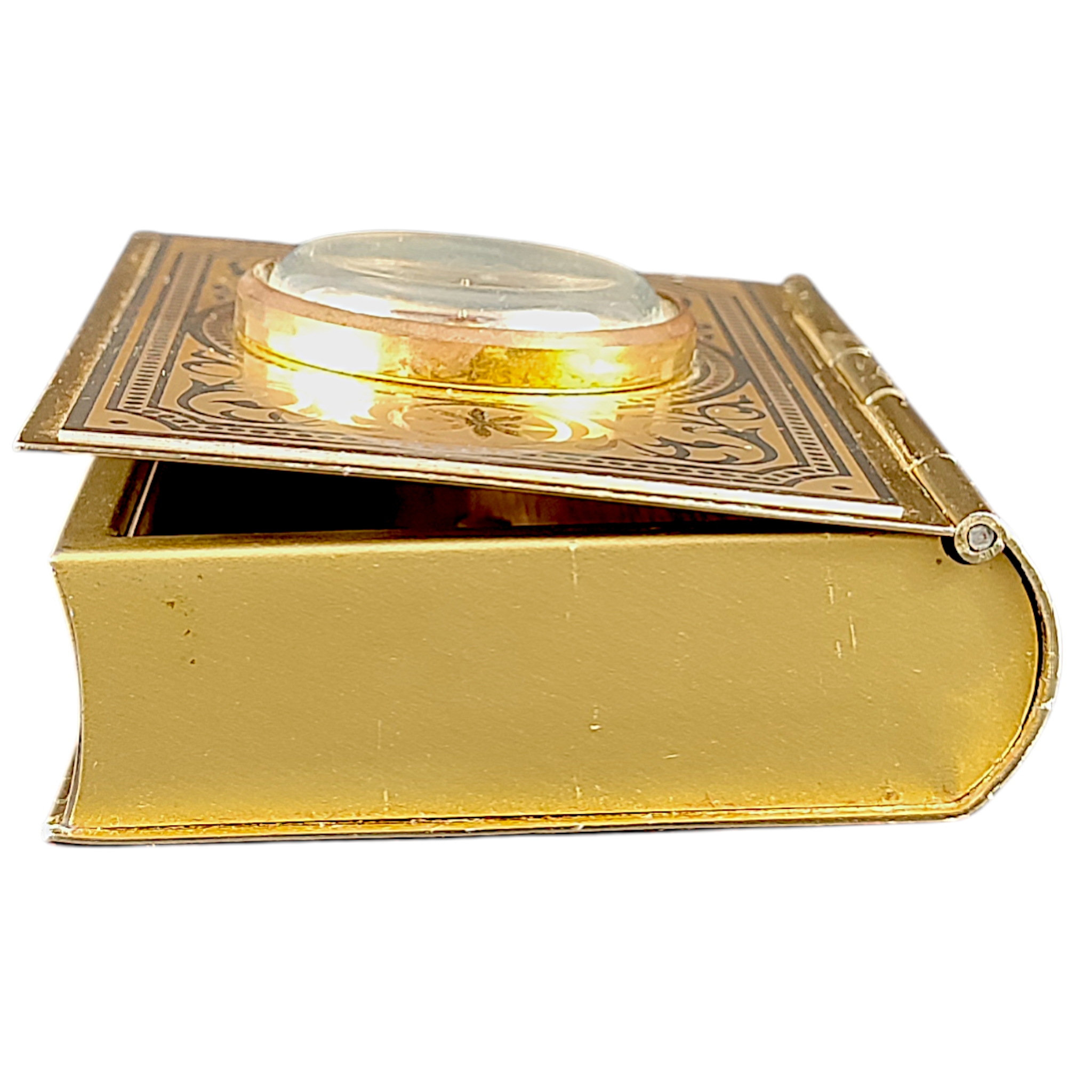 Boite à cigarettes et son thermomètre - en métal et en forme de livre - années 50  - Vue 6 - 