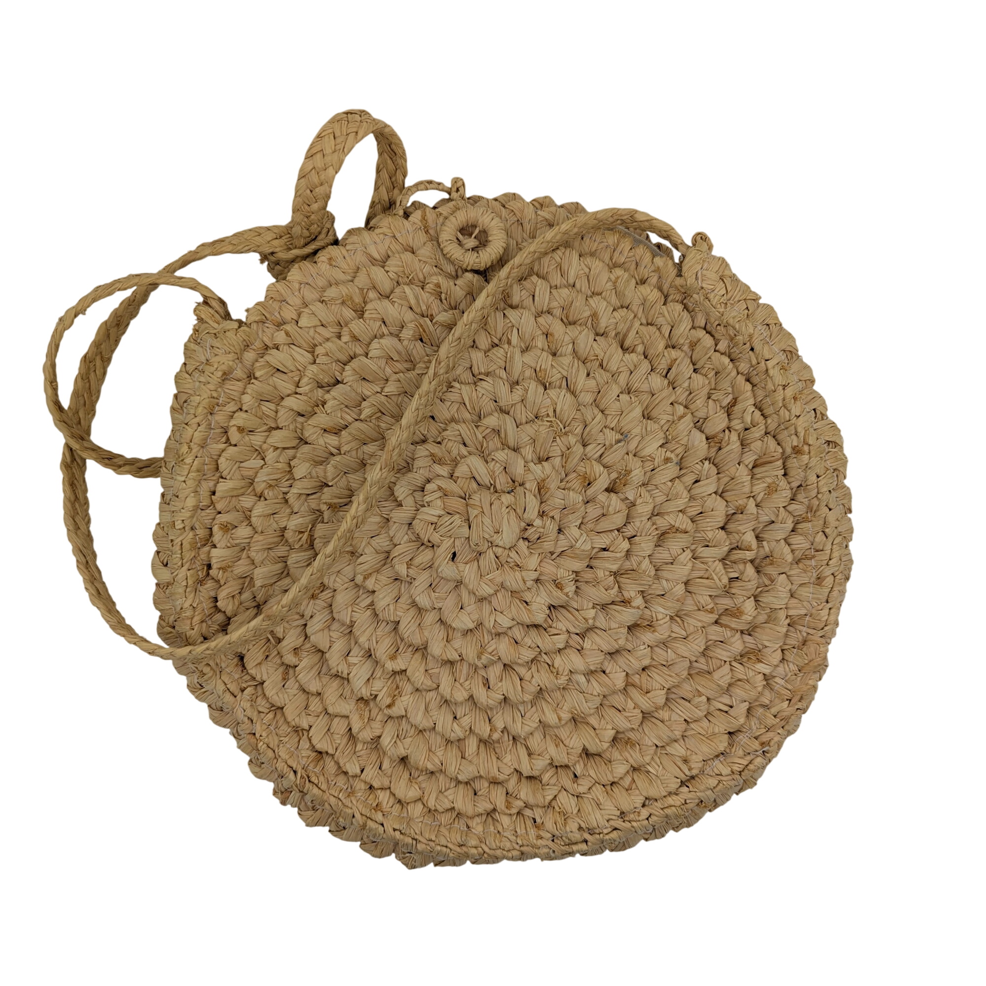 Sac à bandoulière vintage en paille rond - Photo 0