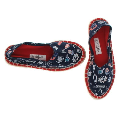 Espadrilles bleues imprimées - Fille - TISSAIA - Pointures 34 - Photo 1