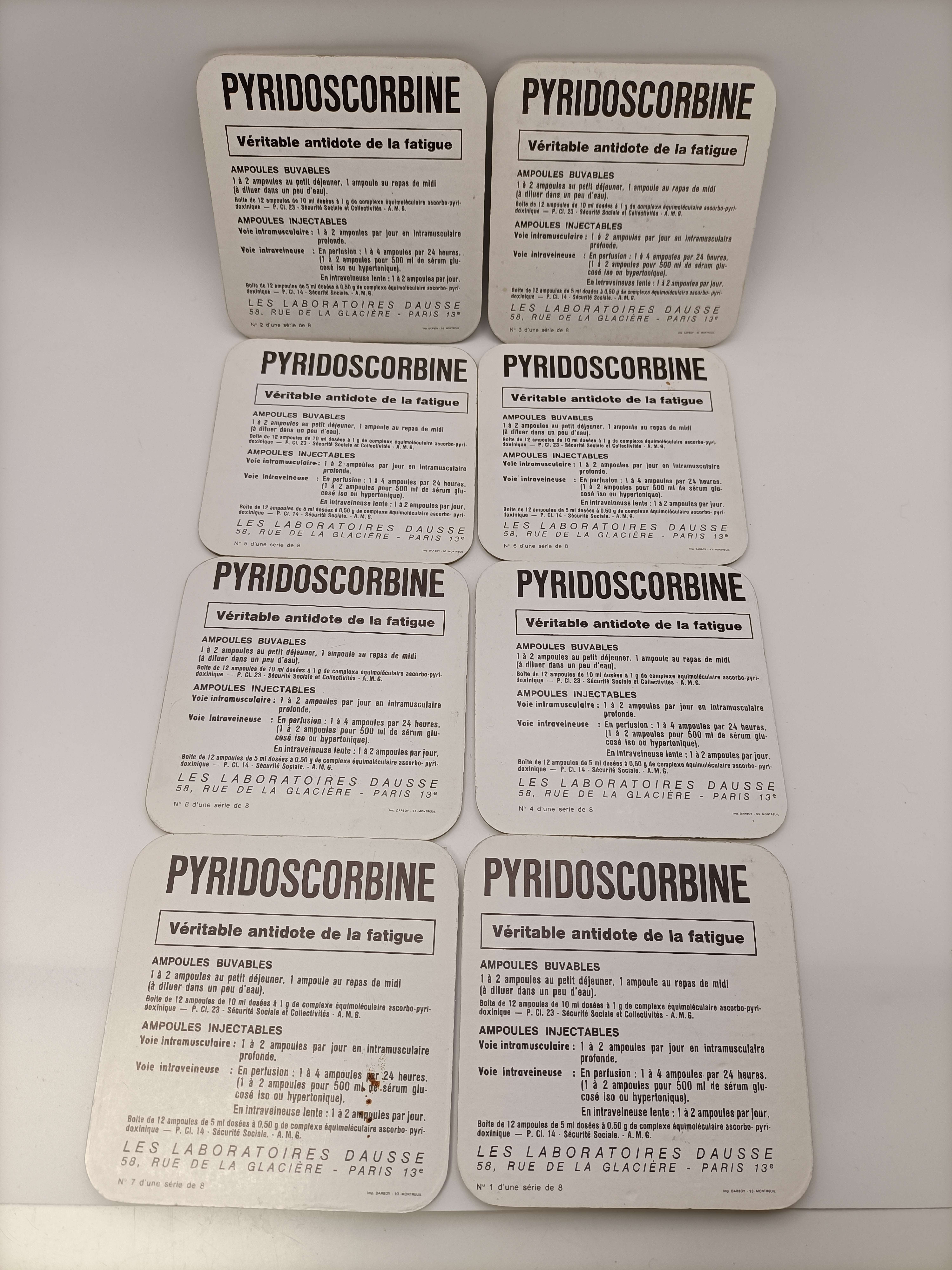 Lot 16 dessous de verre Pyridoscorbine vintage métal déco bistrot pharmacie Très bon état - Vue 3 - 