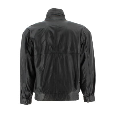 Veste en cuir noire Vintage - Homme - Taille 52  - Vue 2 - 