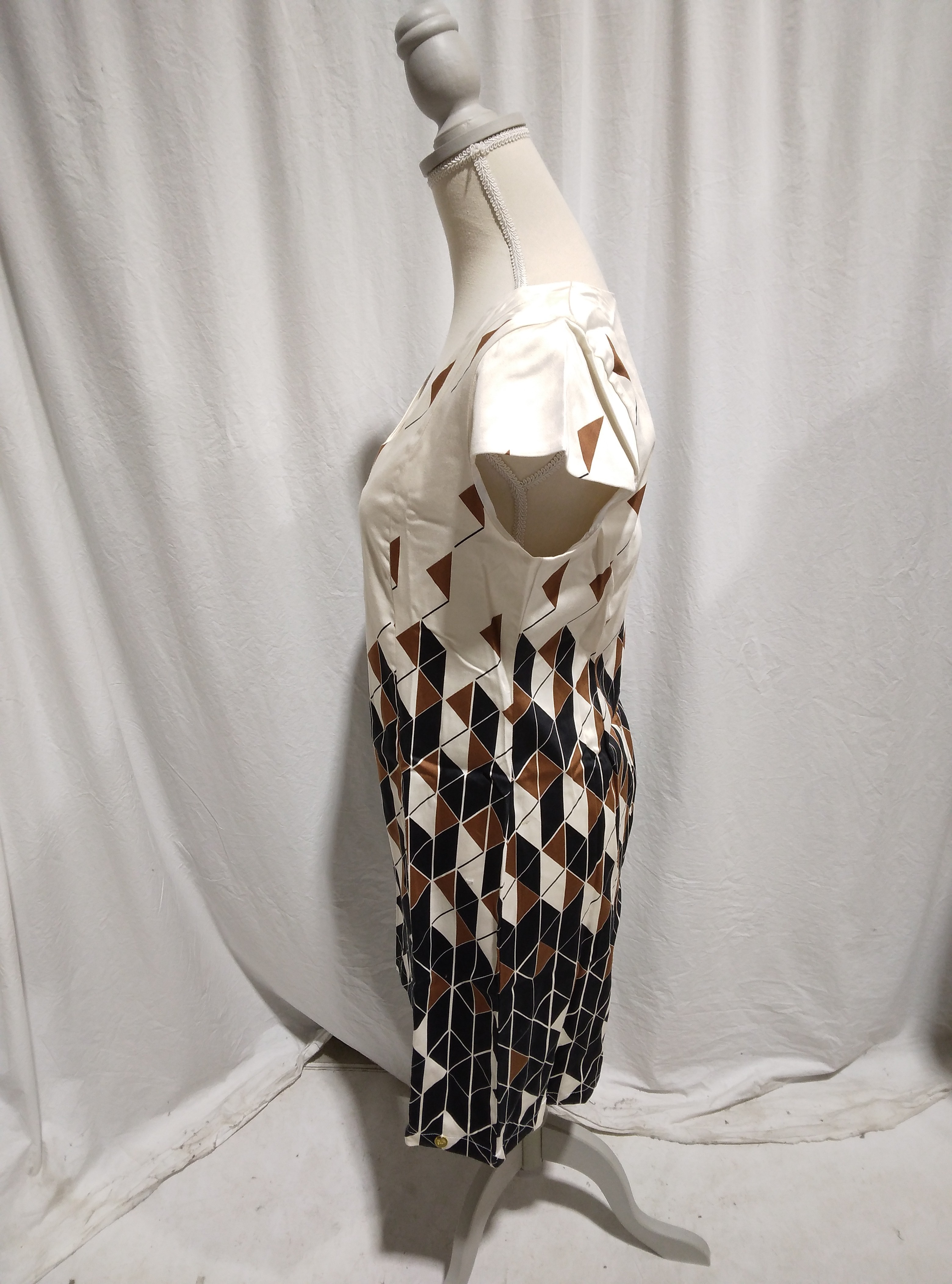 Robe manches courtes imprimé triangles, " Tempo", Paul Brial - 3 Comme neuf - Vue 2 - 