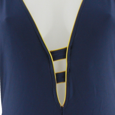 Maillot de bain bleu imprimé fil jaune - femme - ocenasun 10 - taille 42 - Photo 3