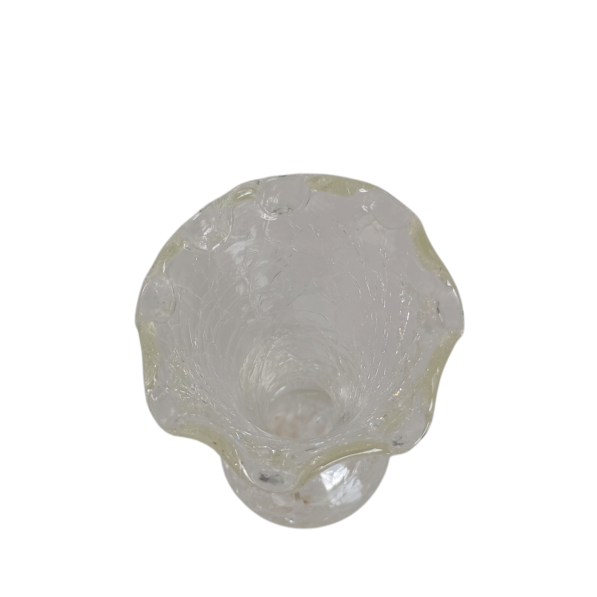 Vase à volants en verre avec fleur en étain - Photo 1
