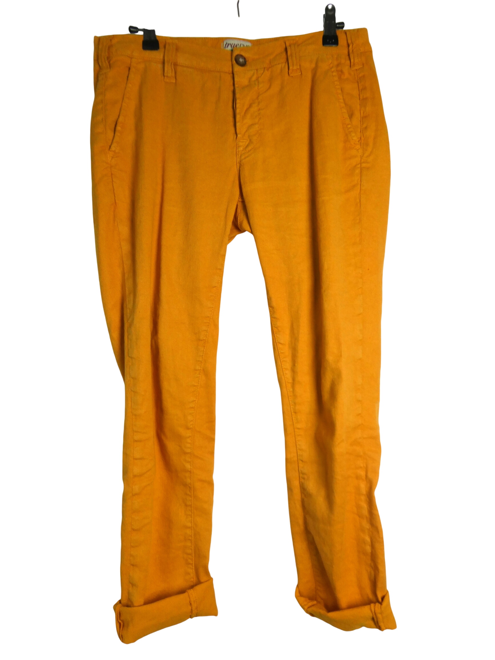 True Nyc pantalon moutarde en coton et en lin - Taille 40 - Label Emmaus - Modalova