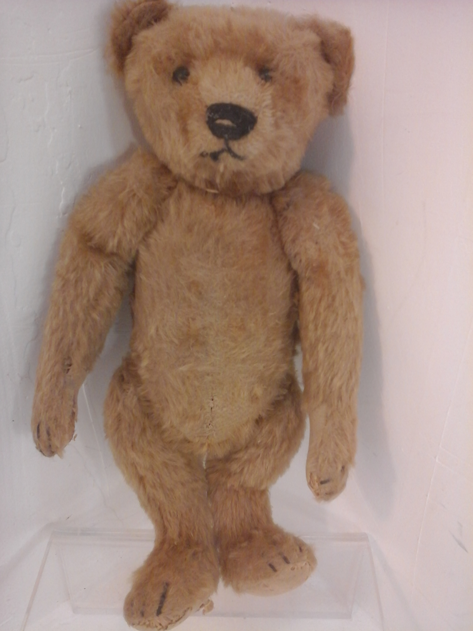 Ancien ours en peluche vintage articulé à restaurer,style année s 50-60,collection. État correct - Vue 9 - 