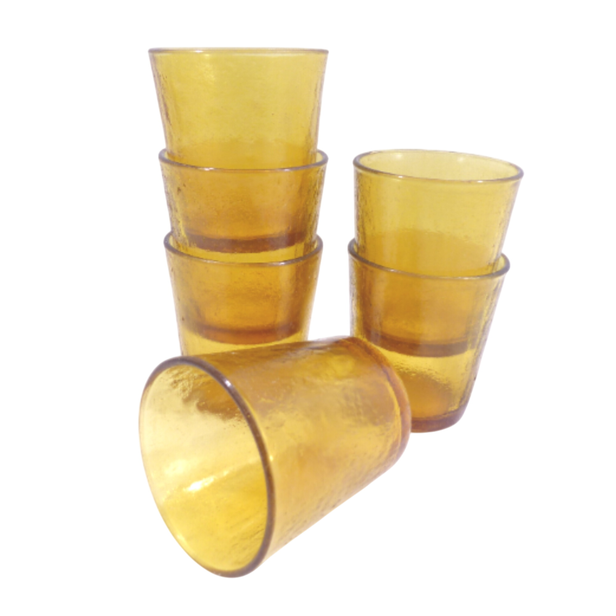 Lot de 6 verres ambrés vintage - Lever - Photo 0