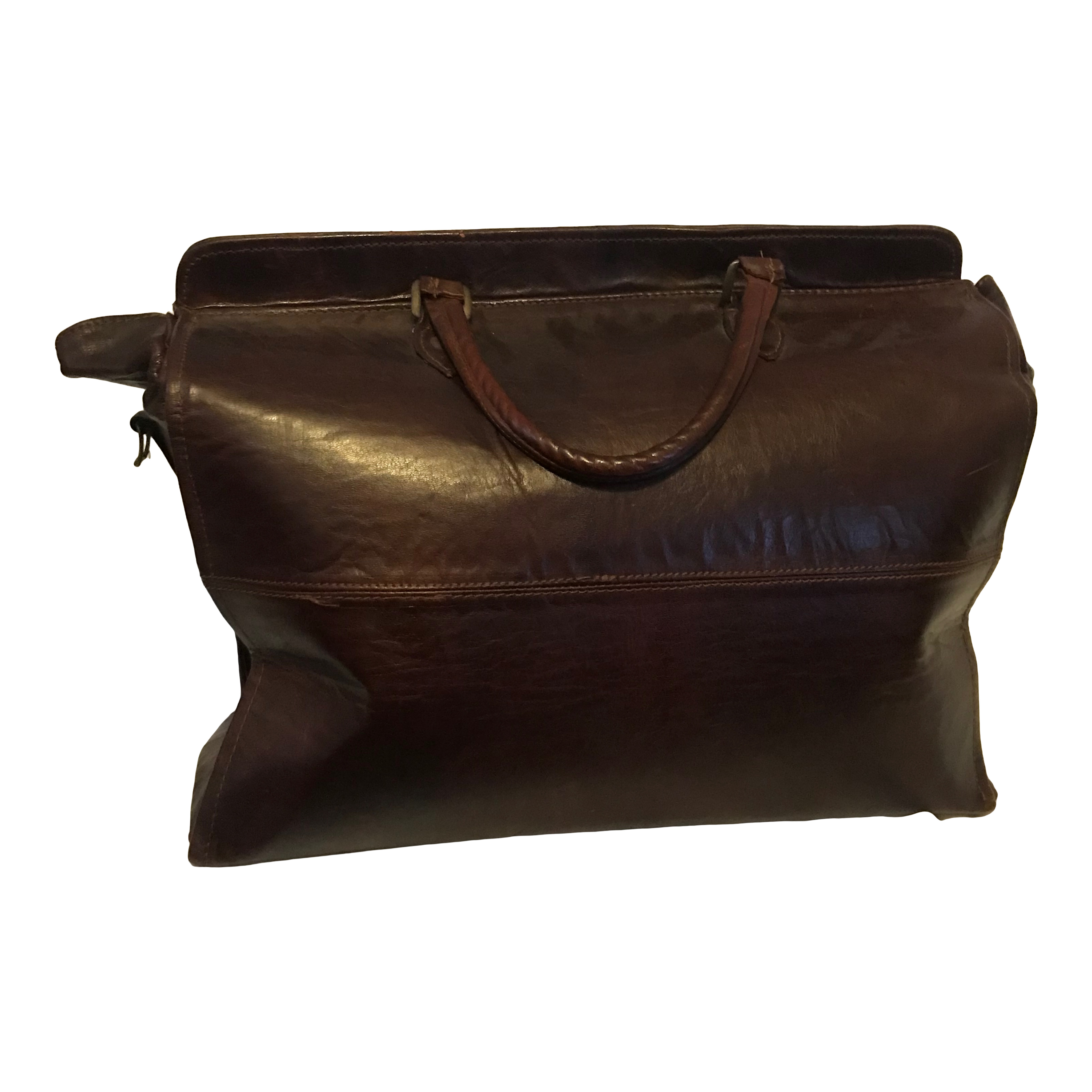 Valise Souple Rétro en Cuir Souple  Très bon état - Vue 2 - 