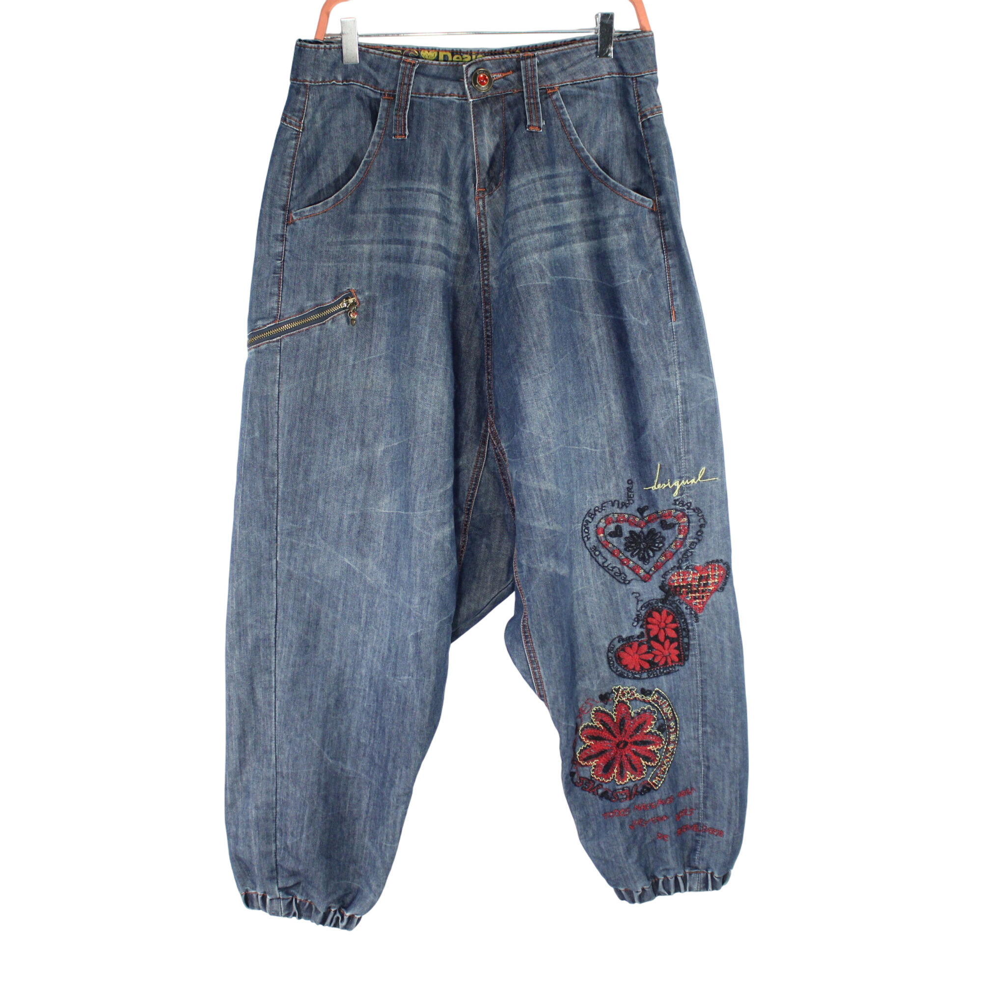 Sarouel Femme Jean's Bleu DESIGUAL Taille Estimée 38 Très bon état -  reconditionné disponible sur Label Emmaüs