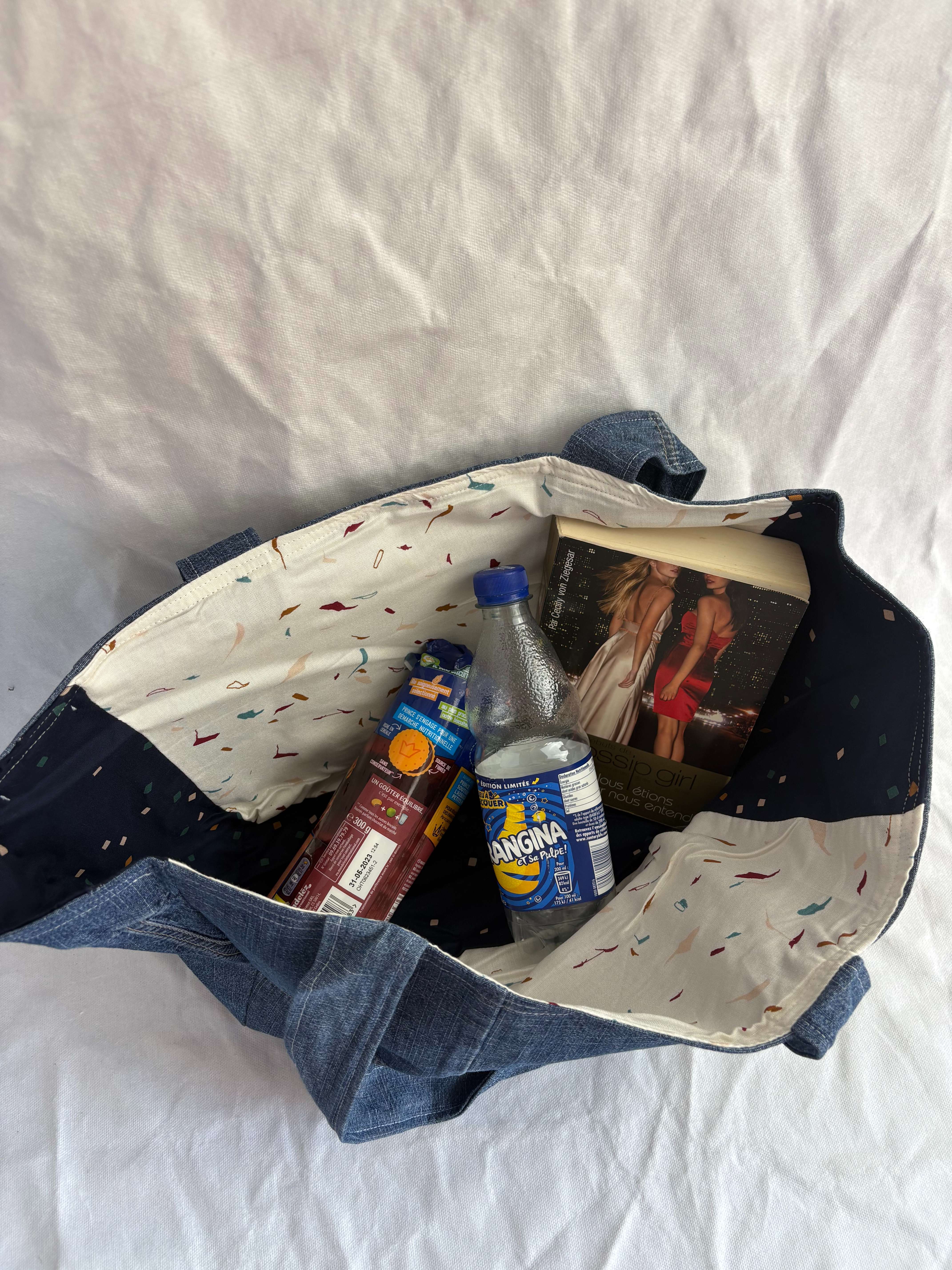 Sac Cabas en Jean et Tissu Upcycling - Photo 3