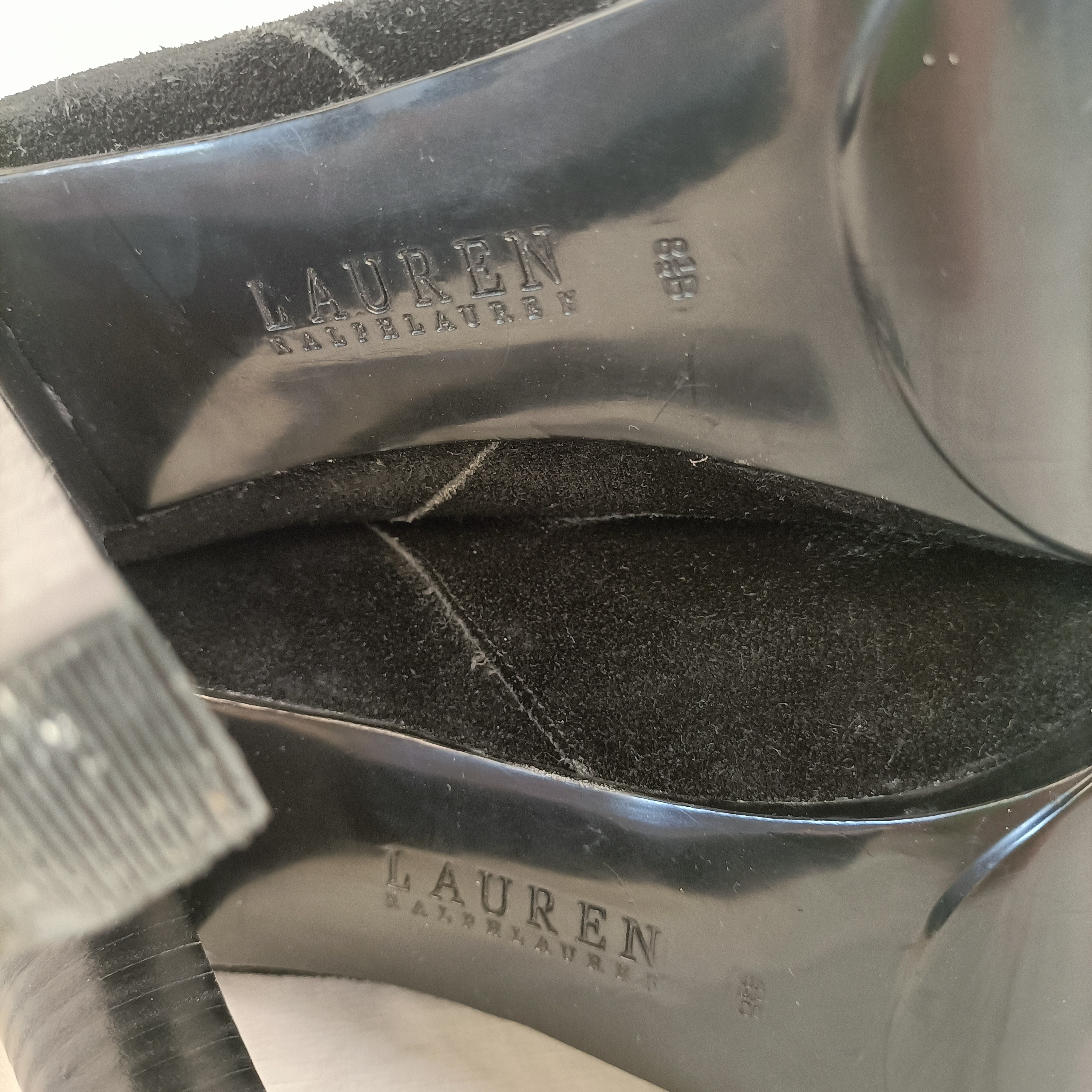 Bottines à talon en daim noir Ralf Lauren - 42 - Photo 9