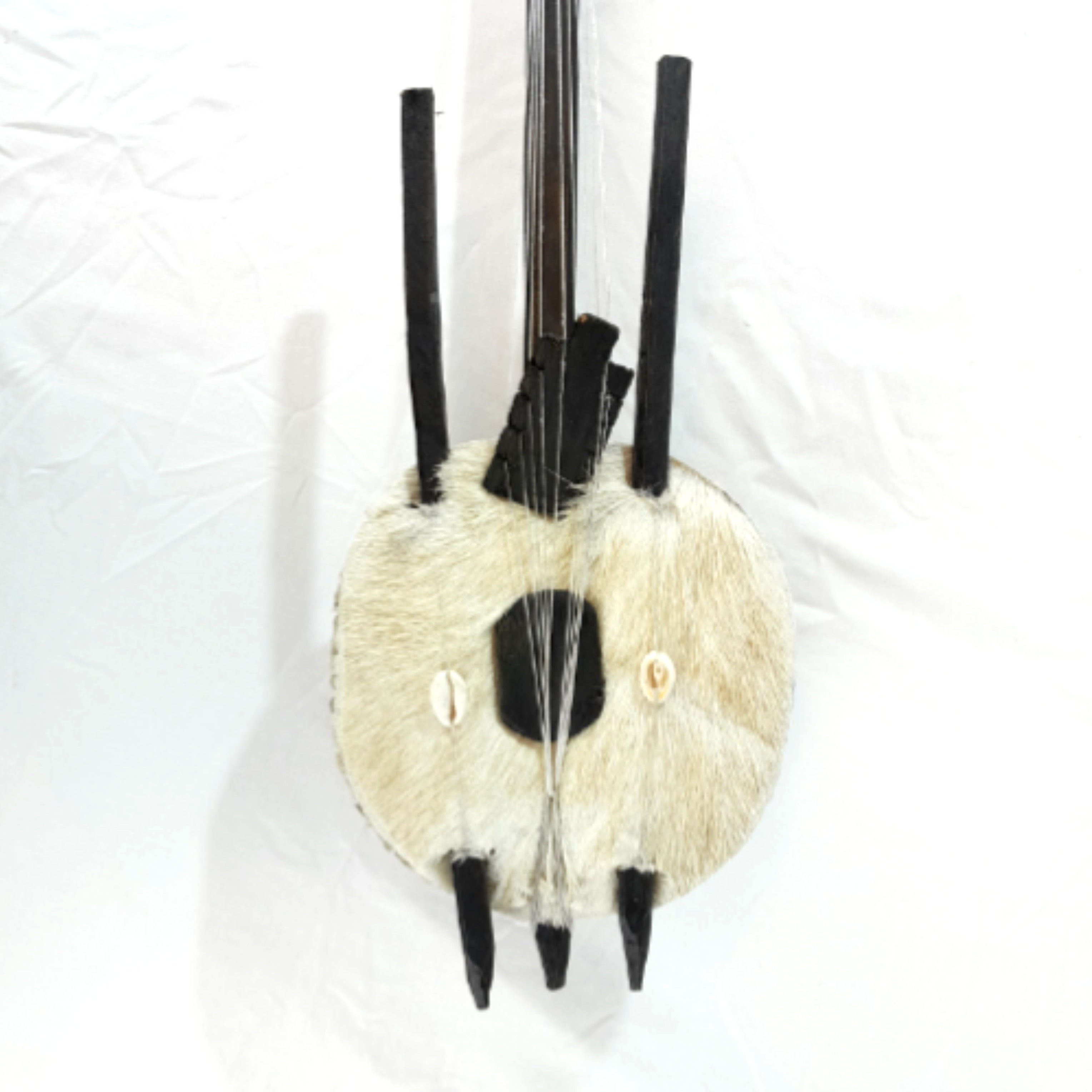 Instrument de musique cordophone africain, Guitare-Harpe rustique 10 cordes - Photo 3