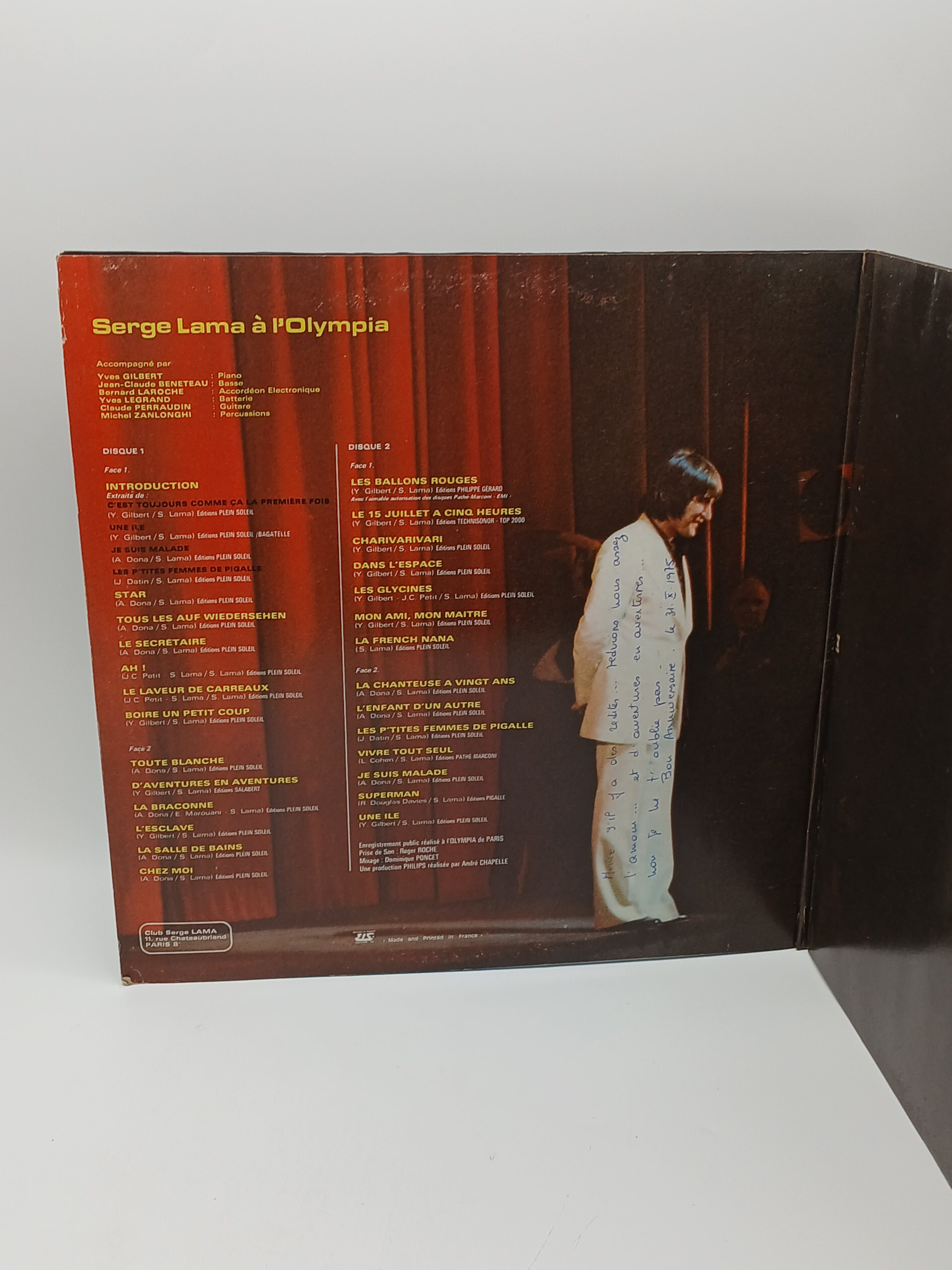 Vinyle 33 Tours - Serge LAMA à l'Olympia (x 2) - Gatefold - Stereo - Live Très bon état - Vue 4 - 