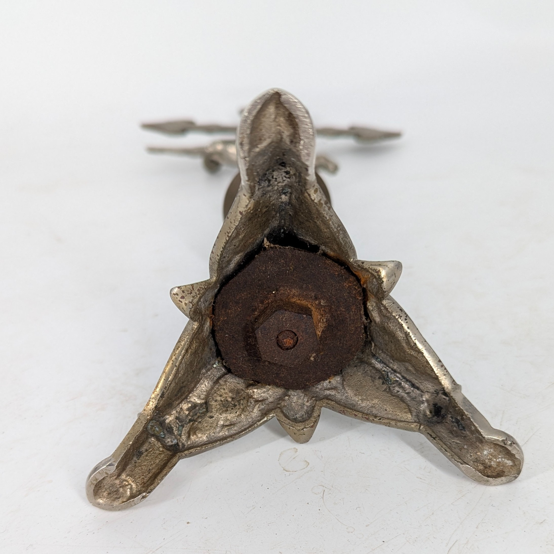 Croix d'autel - crucifix sur pied - laiton et régule - 47cm de haut - Photo 6
