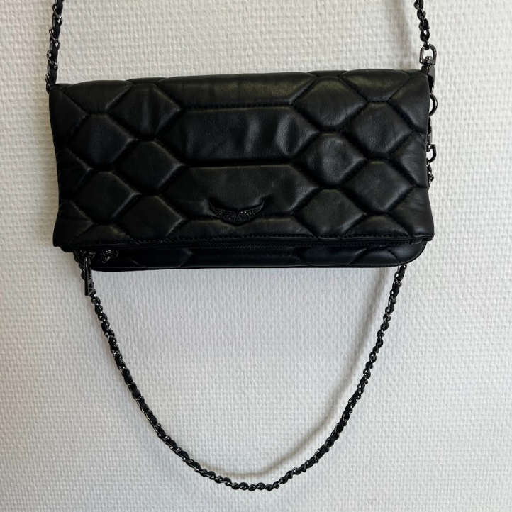 Sac à main Zadig&Voltaire Rock cuir noir matelassé  - Vue 3 - 