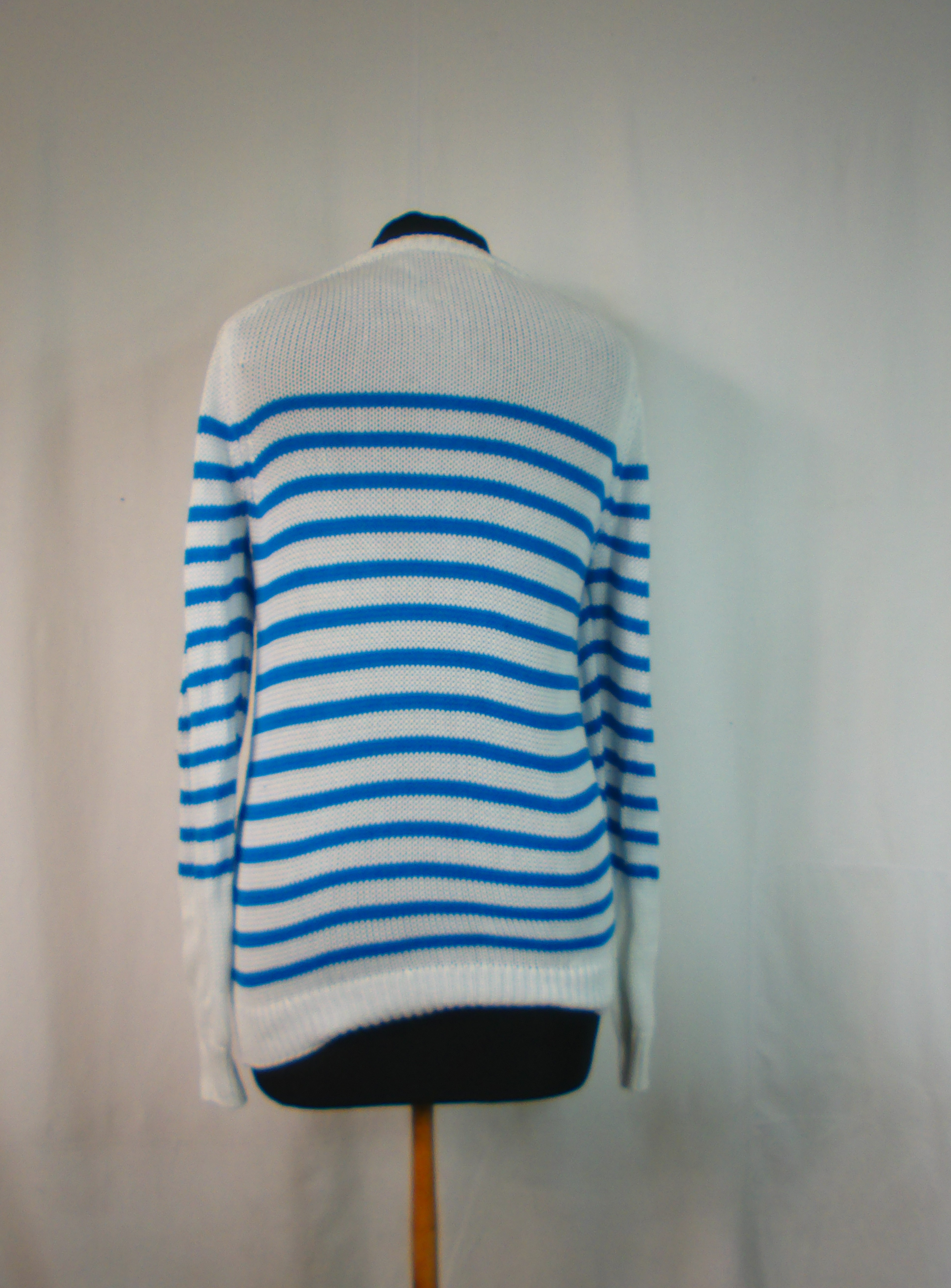 Pull Bruce Field, marinière bleu claire et blanc, taille 1 - Photo 2